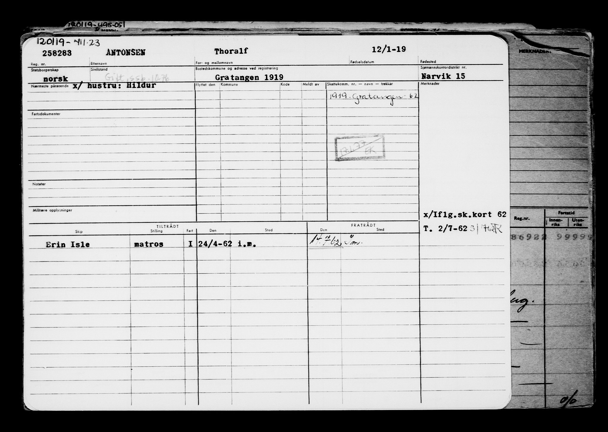 Direktoratet for sjømenn, AV/RA-S-3545/G/Gb/L0165: Hovedkort, 1918-1919, p. 479