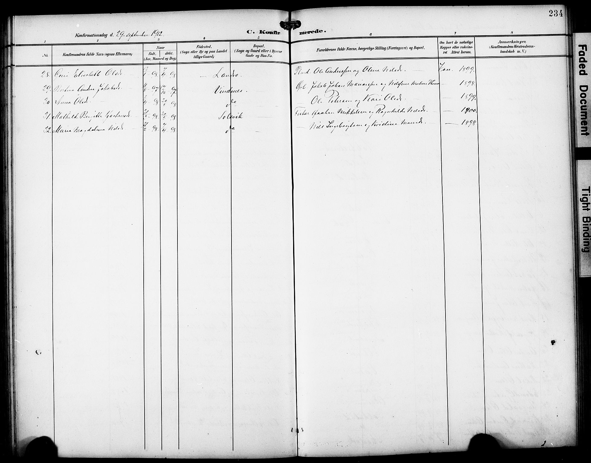 Fjell sokneprestembete, AV/SAB-A-75301/H/Hab: Parish register (copy) no. A 5, 1899-1918, p. 234