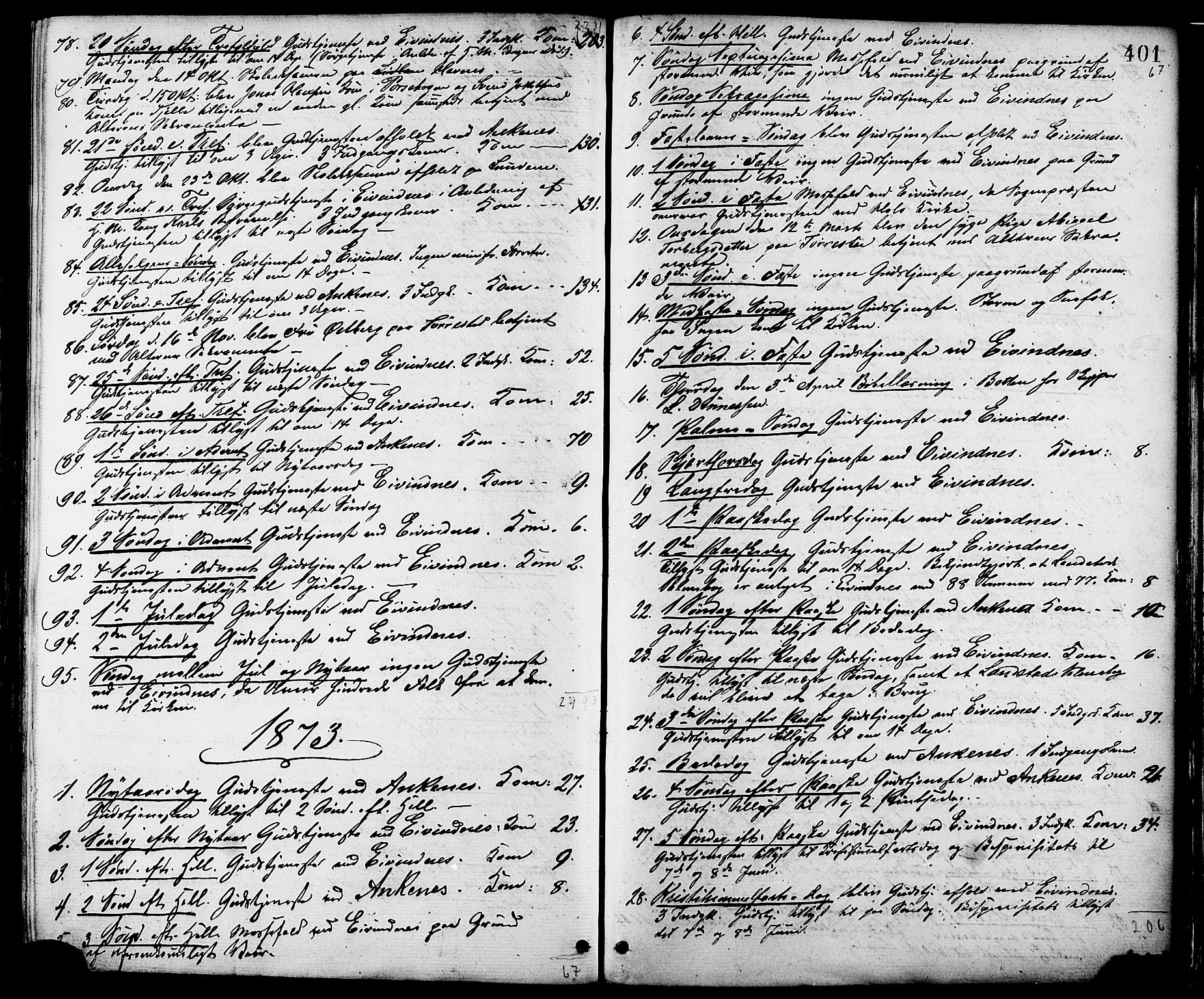 Ministerialprotokoller, klokkerbøker og fødselsregistre - Nordland, AV/SAT-A-1459/863/L0897: Parish register (official) no. 863A09, 1872-1886, p. 401