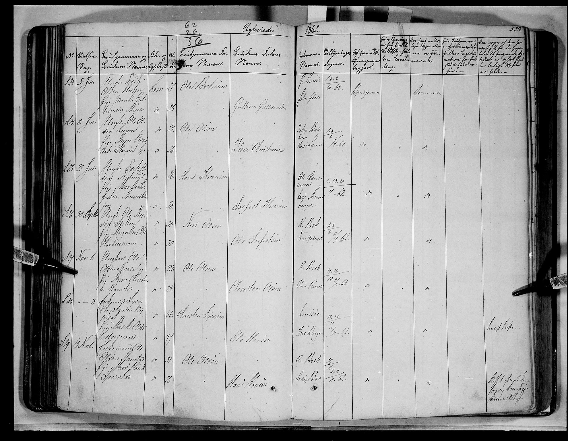 Lom prestekontor, AV/SAH-PREST-070/K/L0006: Parish register (official) no. 6B, 1837-1863, p. 532