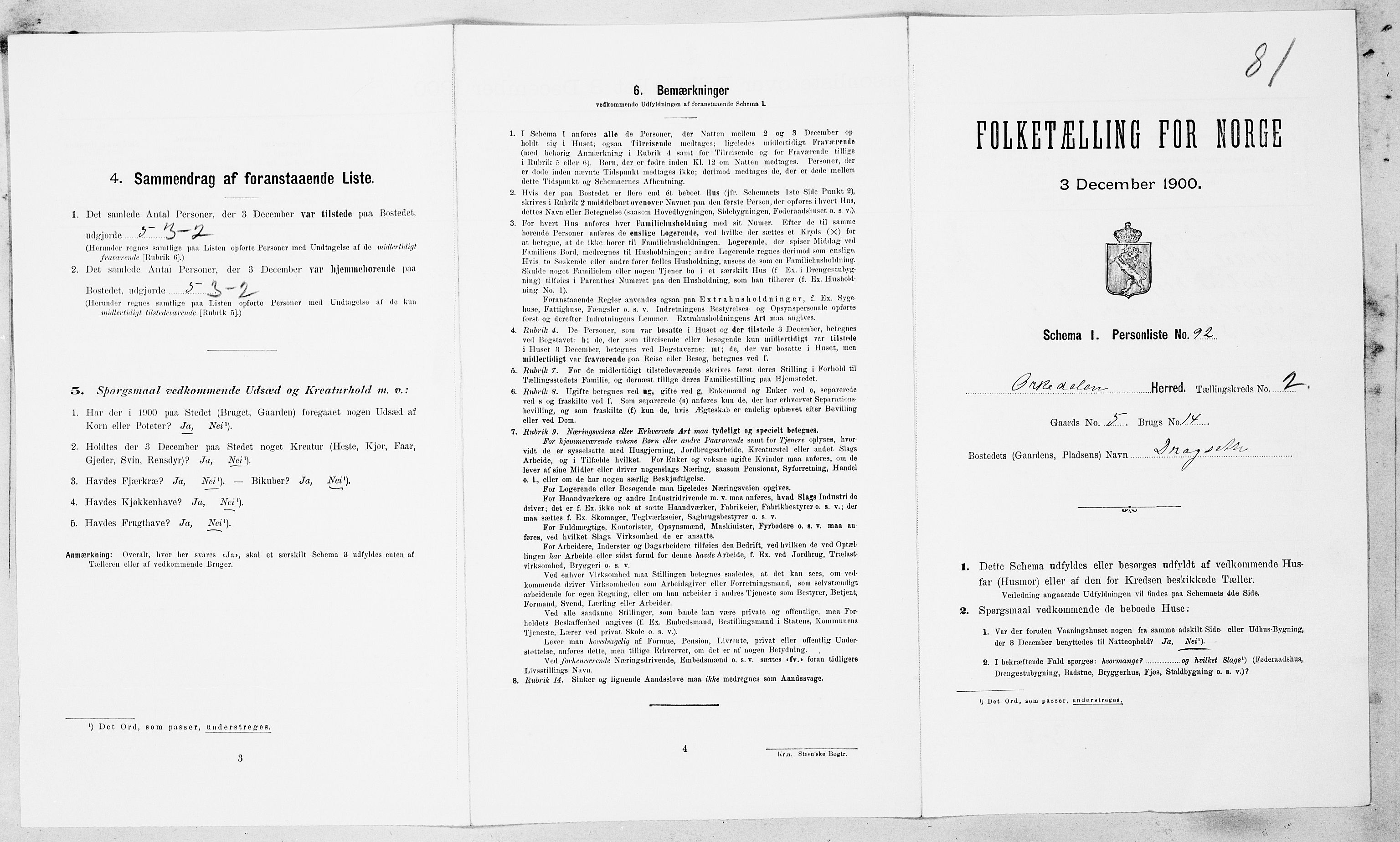 SAT, 1900 census for Orkdal, 1900, p. 533