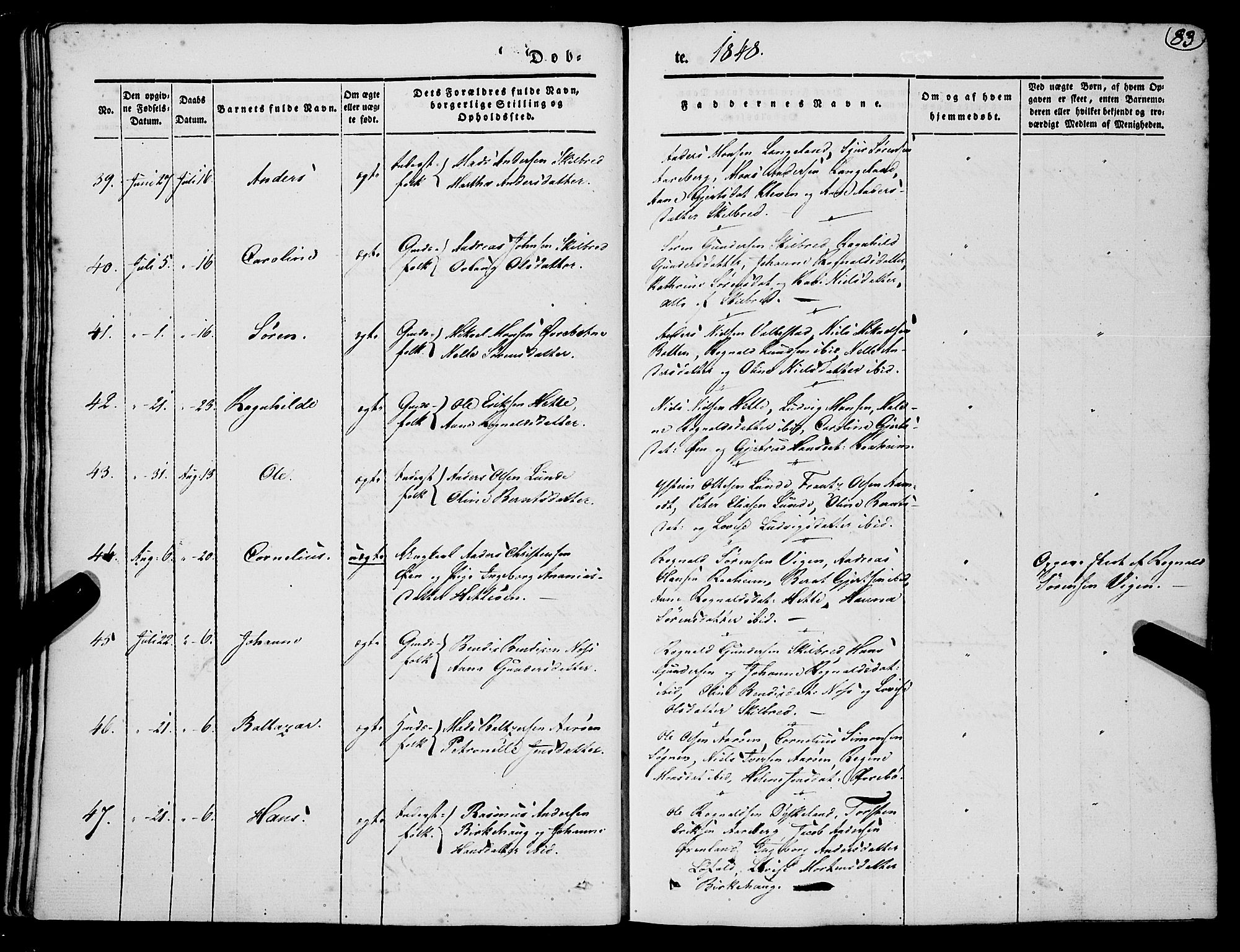 Gaular sokneprestembete, AV/SAB-A-80001/H/Haa: Parish register (official) no. A 4I, 1840-1859, p. 83