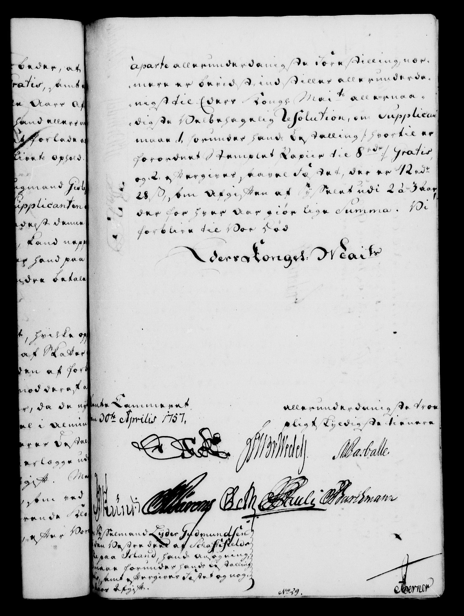 Rentekammeret, Kammerkanselliet, RA/EA-3111/G/Gf/Gfa/L0039: Norsk relasjons- og resolusjonsprotokoll (merket RK 52.39), 1757, p. 283