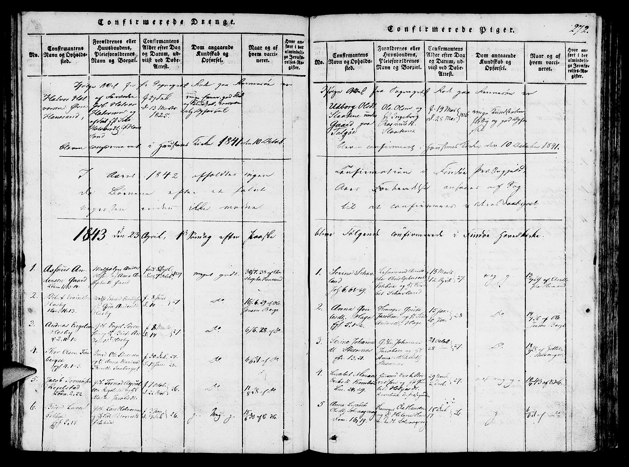 Finnøy sokneprestkontor, SAST/A-101825/H/Ha/Haa/L0006: Parish register (official) no. A 6, 1816-1846, p. 272