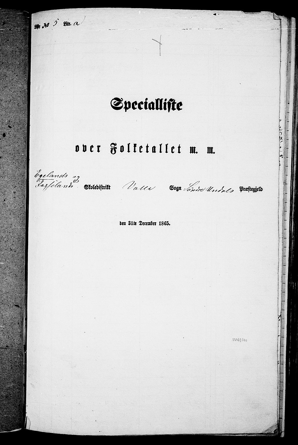 RA, 1865 census for Sør-Audnedal, 1865, p. 64