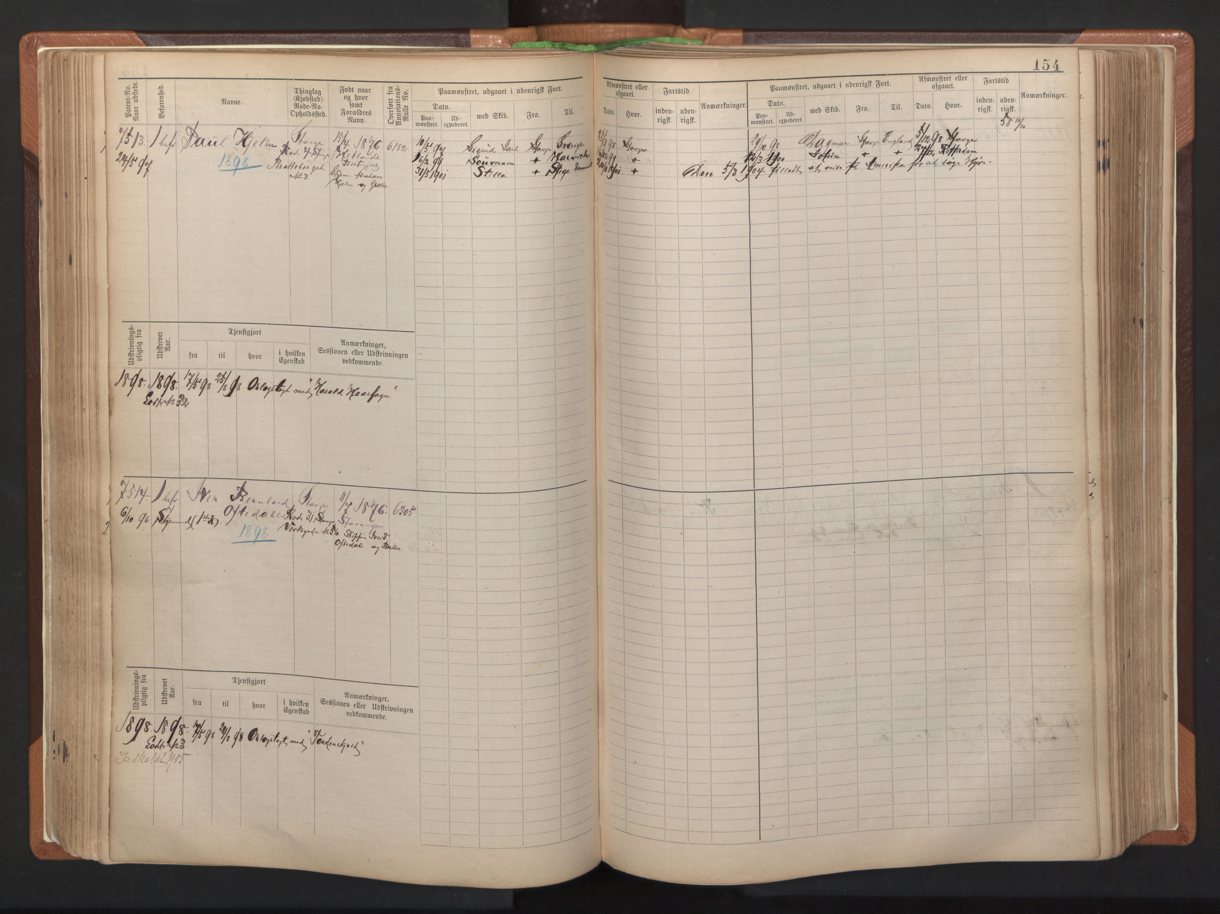 Stavanger sjømannskontor, AV/SAST-A-102006/F/Fb/Fbb/L0012: Sjøfartshovedrulle, patentnr. 7207-8158, 1894-1904, p. 157