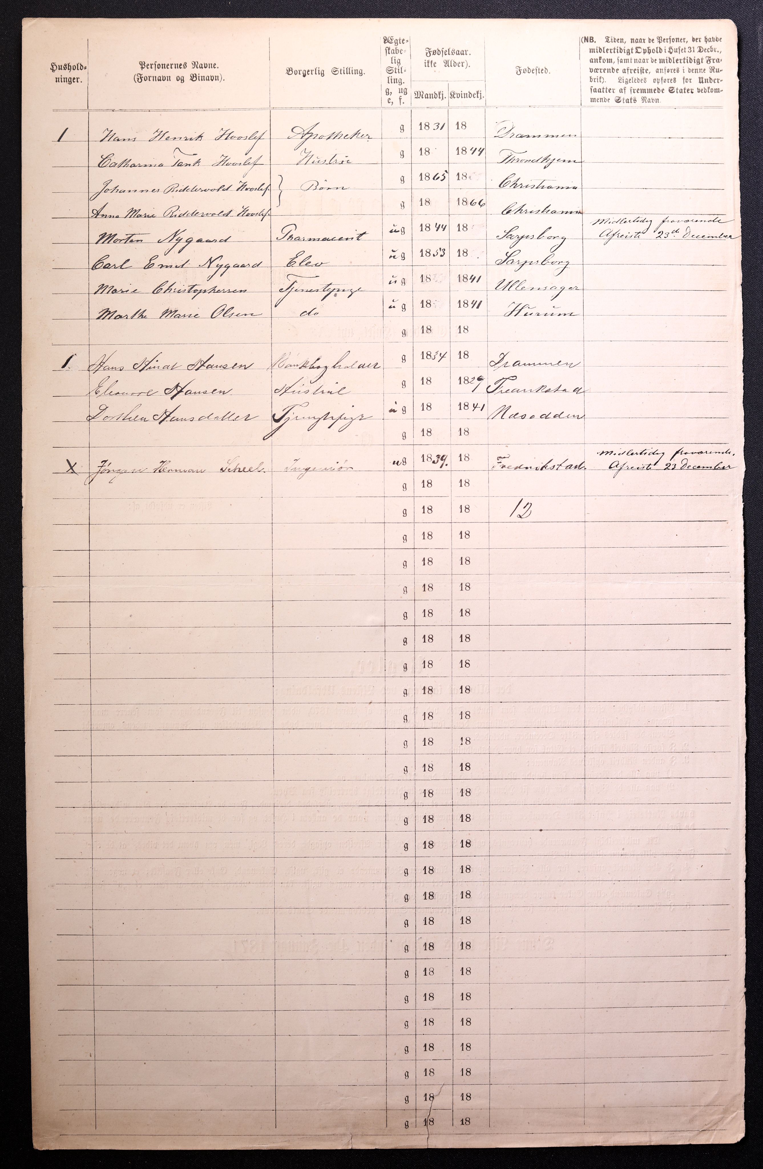 RA, 1870 census for 0301 Kristiania, 1870, p. 3937