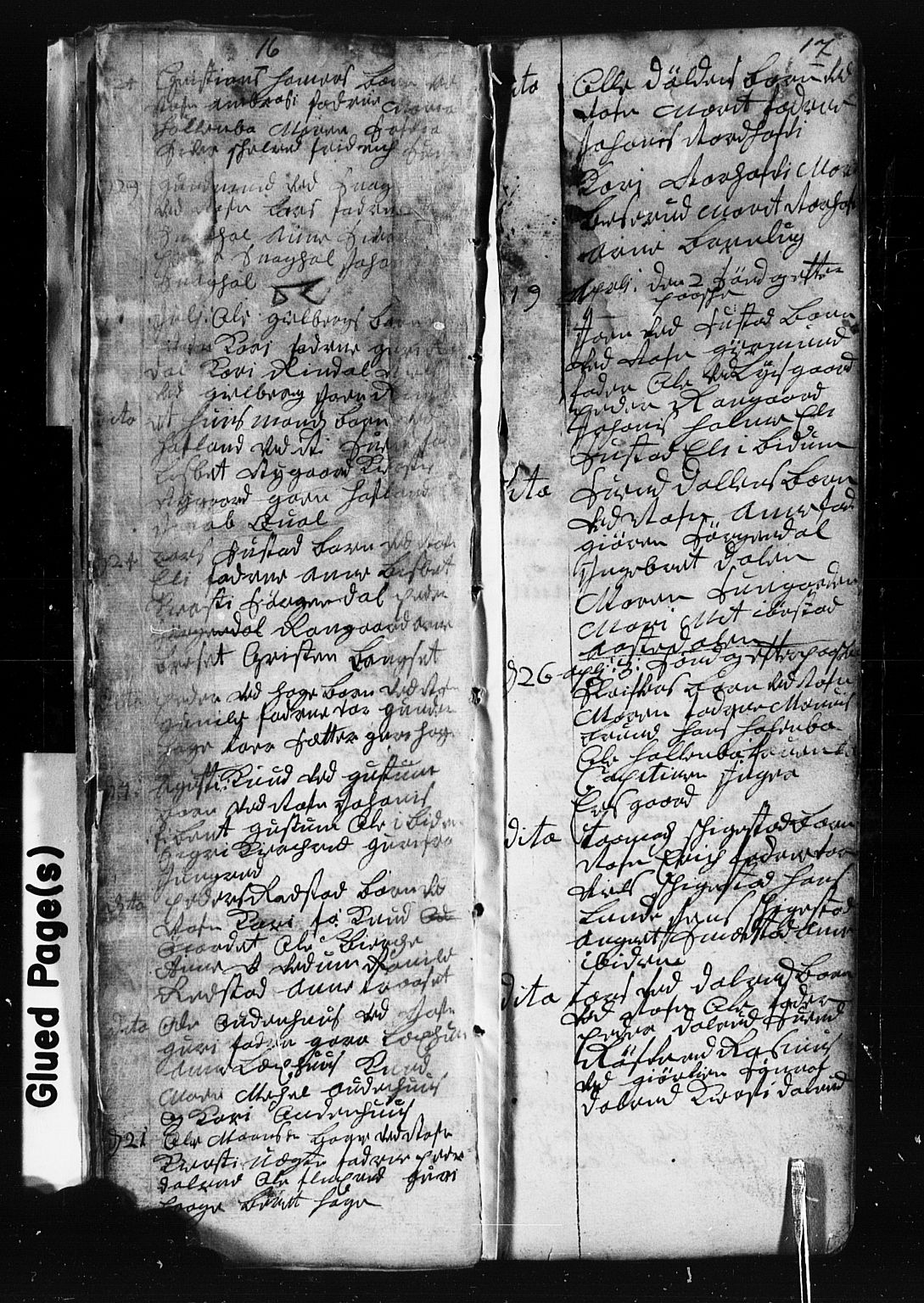 Fåberg prestekontor, SAH/PREST-086/H/Ha/Hab/L0001: Parish register (copy) no. 1, 1727-1767, p. 16-17