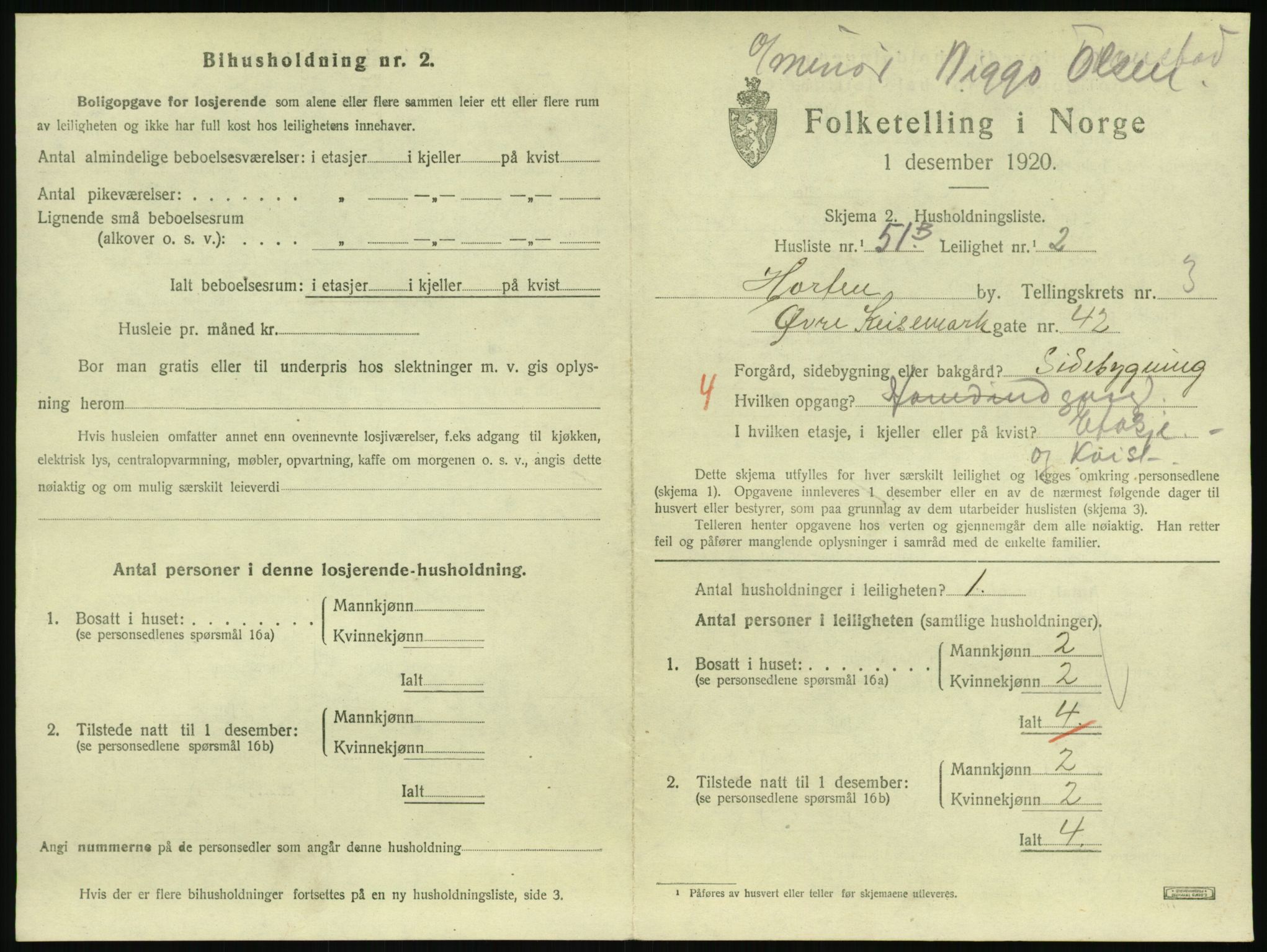 SAKO, 1920 census for Horten, 1920, p. 4317