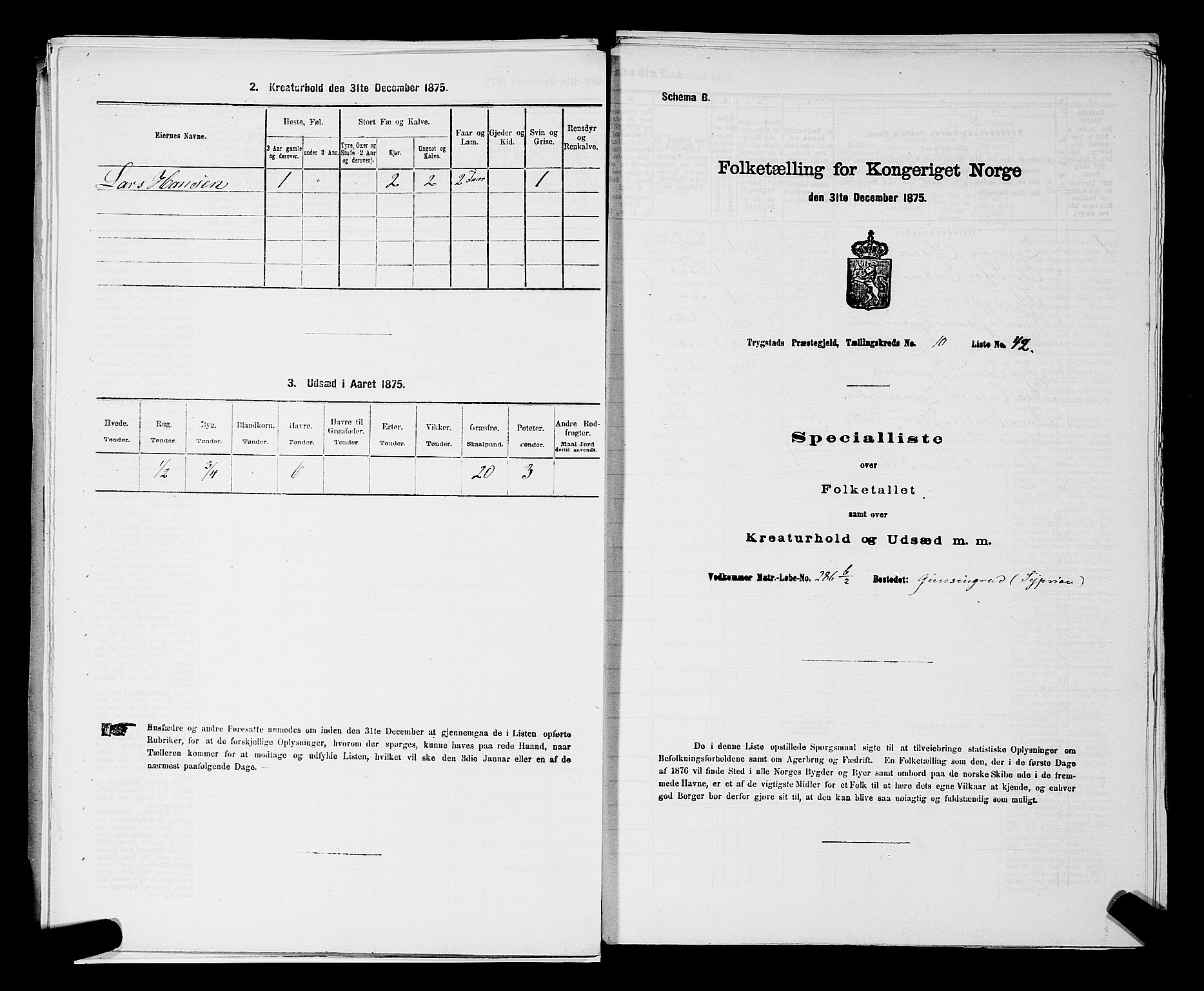 RA, 1875 census for 0122P Trøgstad, 1875, p. 1175