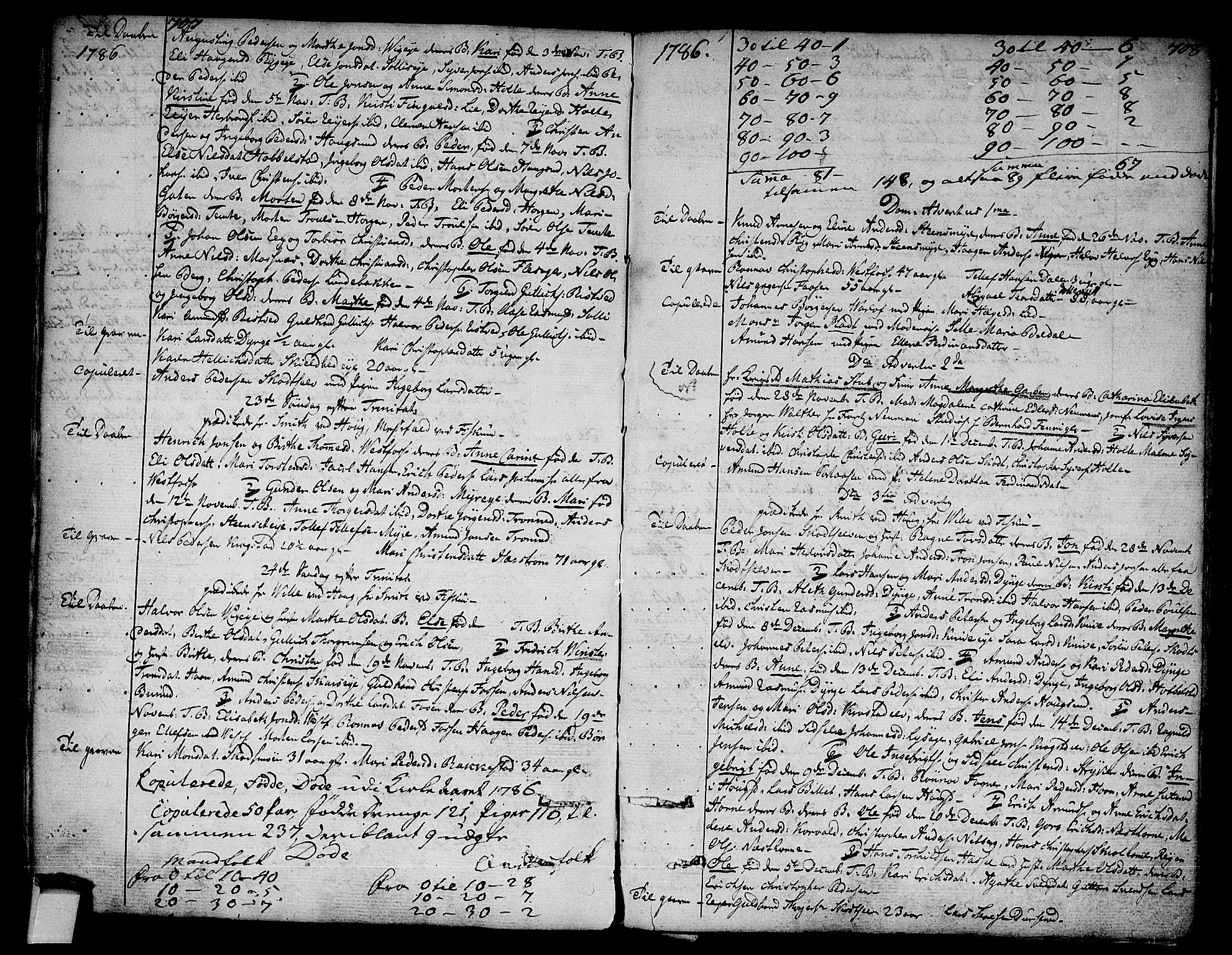 Eiker kirkebøker, SAKO/A-4/F/Fa/L0008: Parish register (official) no. I 8, 1764-1788, p. 707-708
