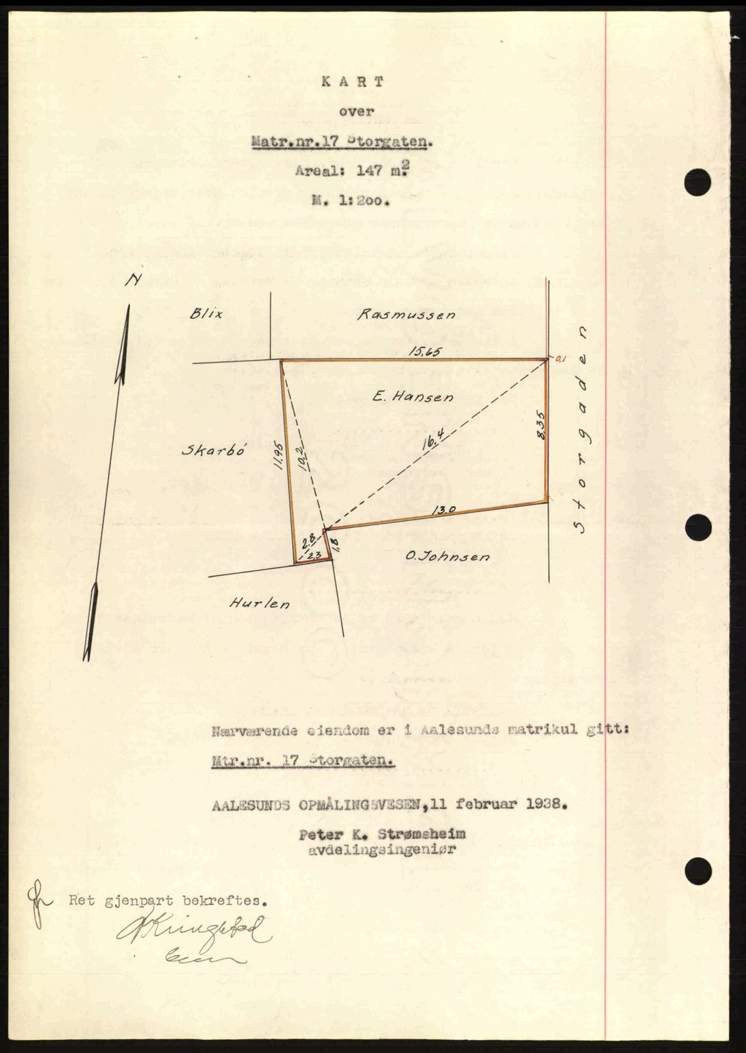 Ålesund byfogd, AV/SAT-A-4384: Mortgage book no. 34 I, 1936-1938, Diary no: : 263/1938