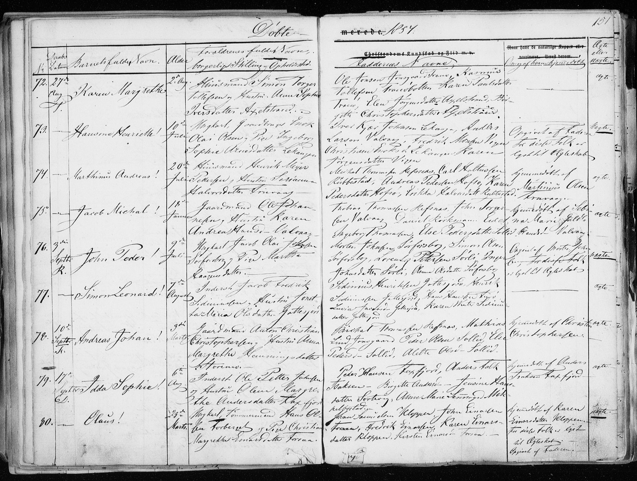 Tranøy sokneprestkontor, SATØ/S-1313/I/Ia/Iaa/L0006kirke: Parish register (official) no. 6, 1844-1855, p. 151