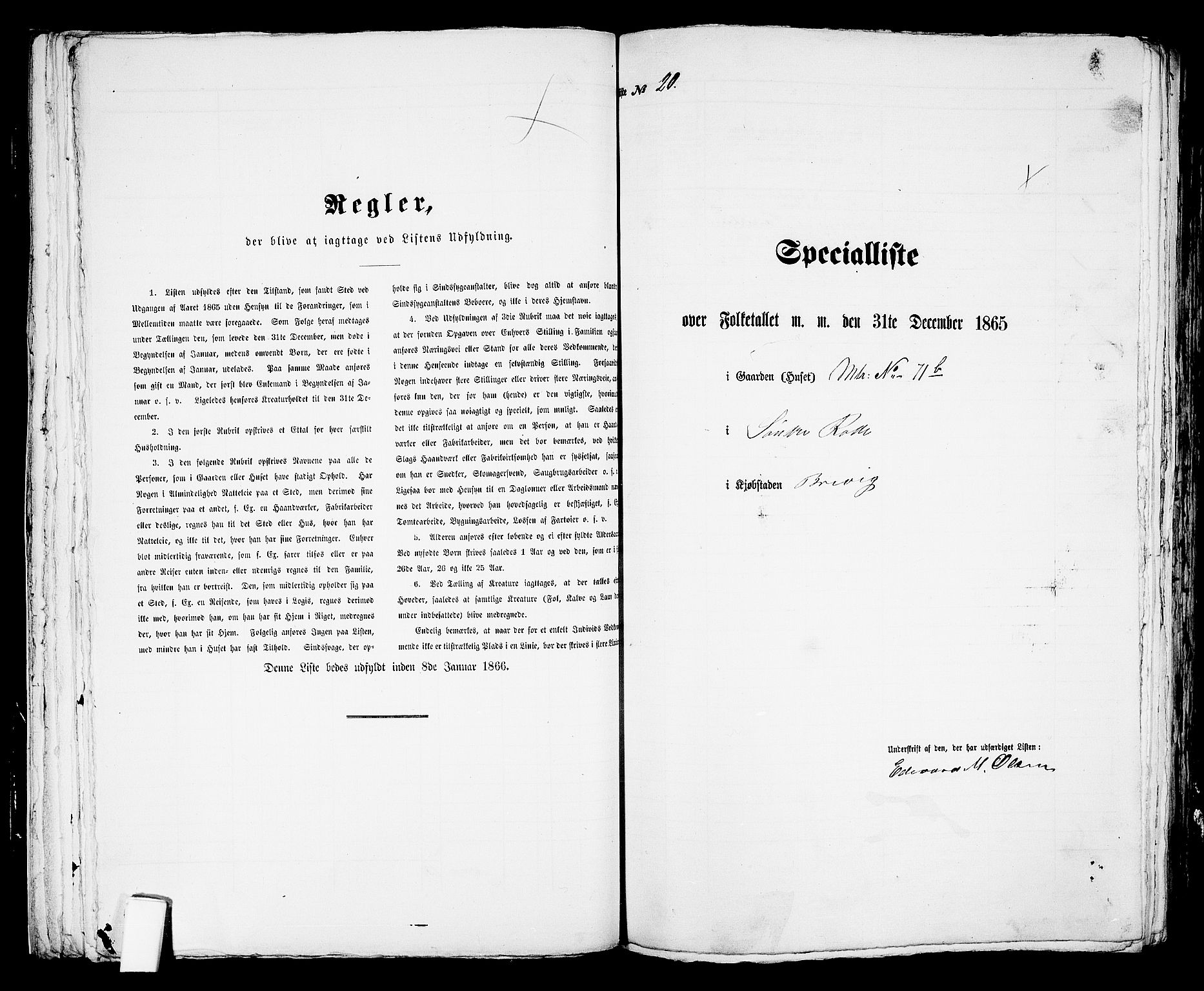 RA, 1865 census for Brevik, 1865, p. 417