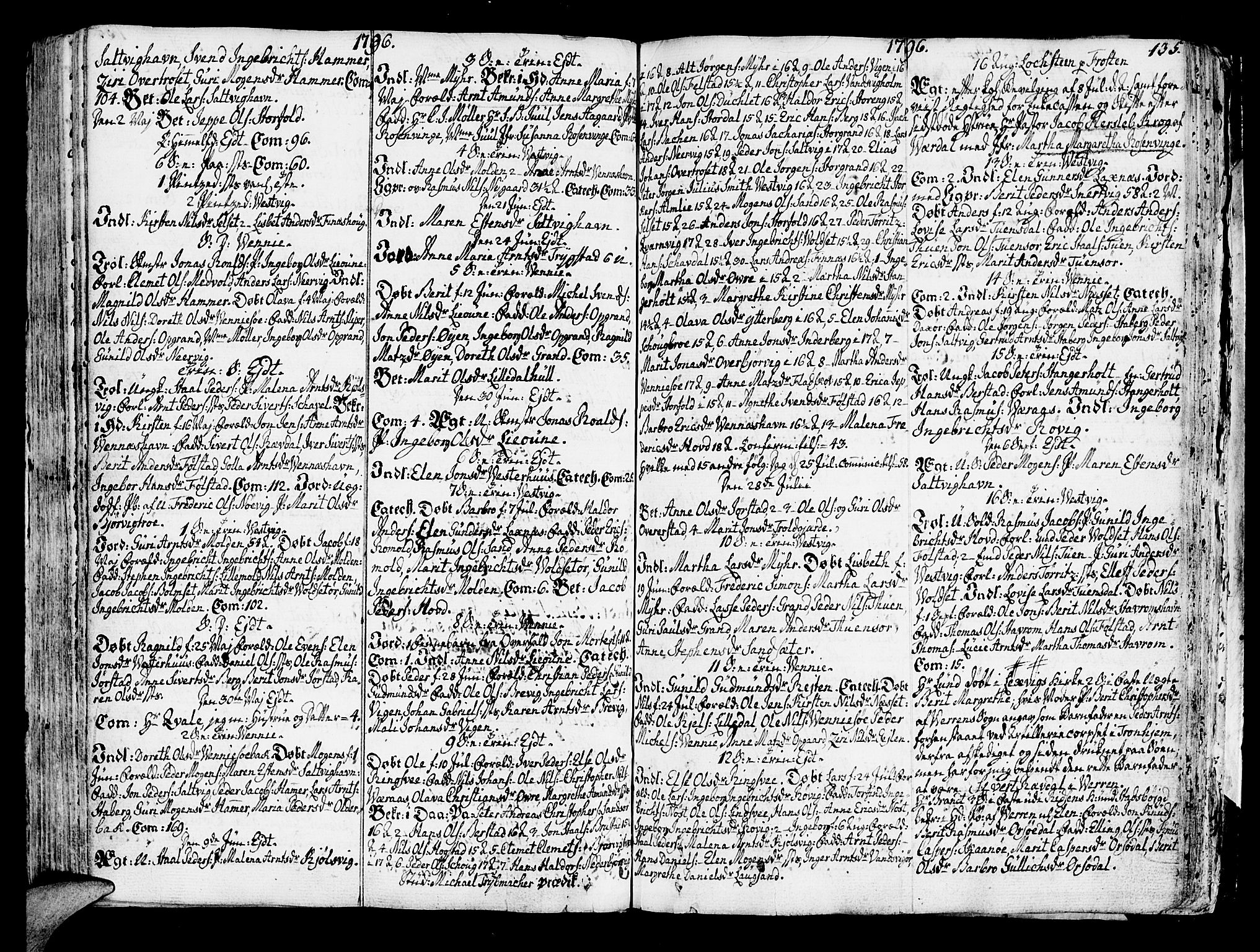 Ministerialprotokoller, klokkerbøker og fødselsregistre - Nord-Trøndelag, SAT/A-1458/722/L0216: Parish register (official) no. 722A03, 1756-1816, p. 135