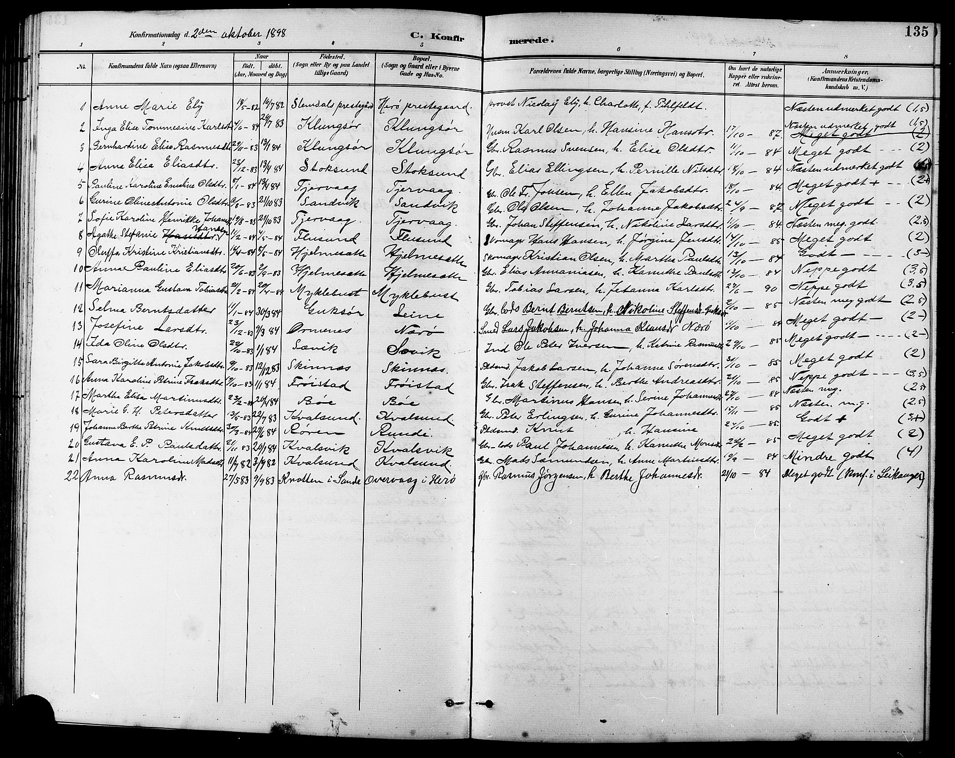 Ministerialprotokoller, klokkerbøker og fødselsregistre - Møre og Romsdal, AV/SAT-A-1454/507/L0082: Parish register (copy) no. 507C05, 1896-1914, p. 135