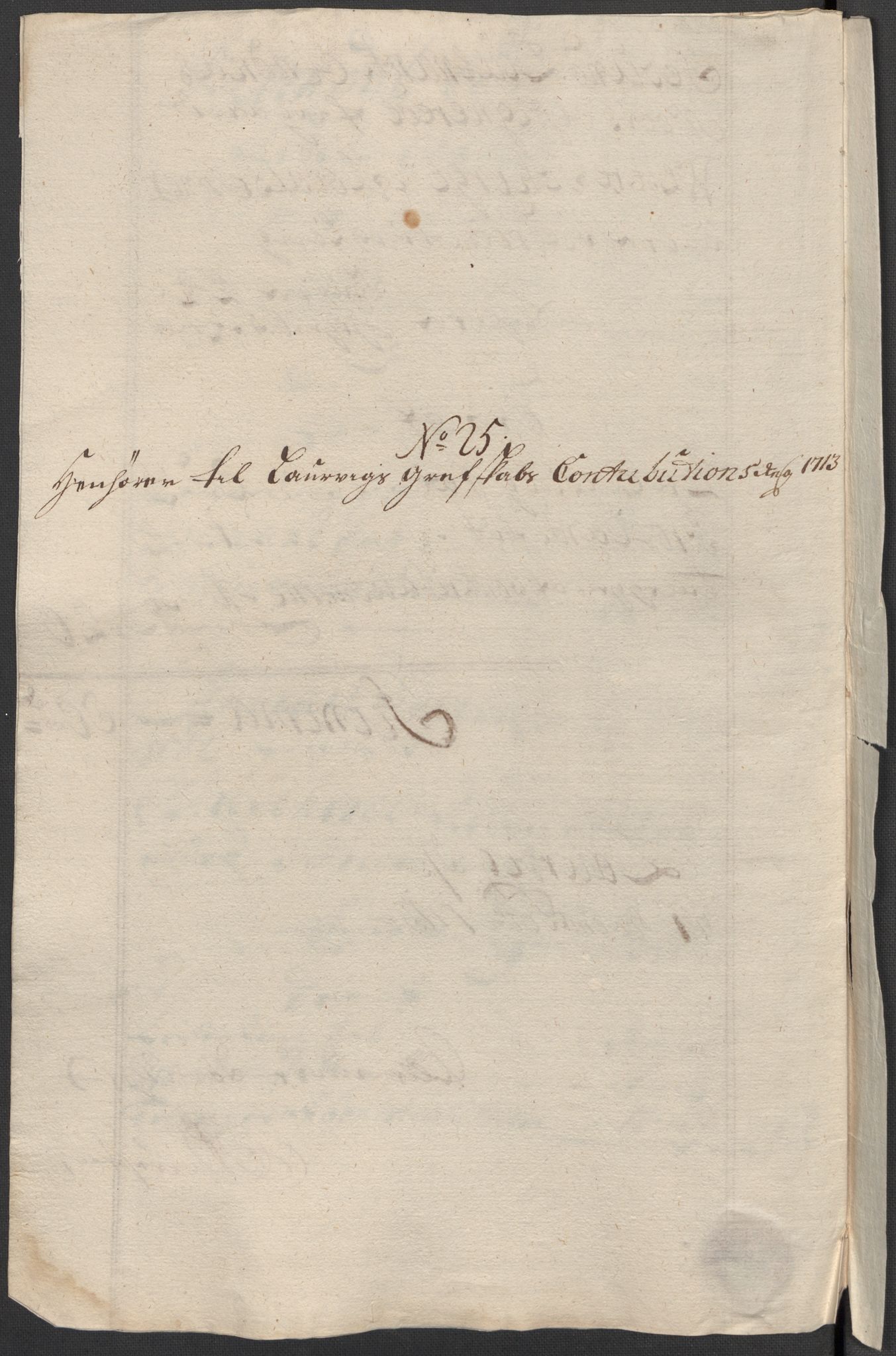 Rentekammeret inntil 1814, Reviderte regnskaper, Fogderegnskap, RA/EA-4092/R33/L1985: Fogderegnskap Larvik grevskap, 1713, p. 353