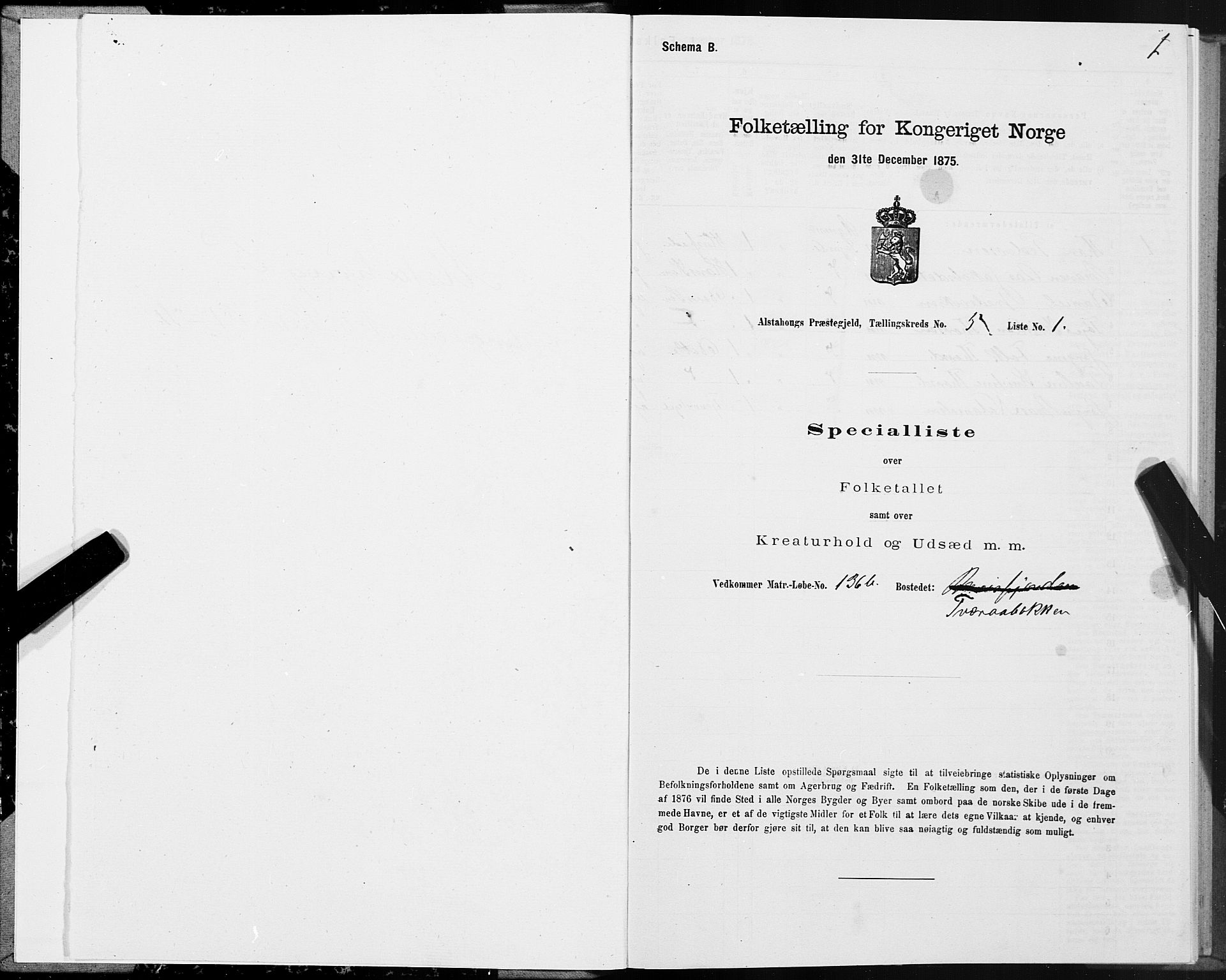 SAT, 1875 census for 1820P Alstahaug, 1875, p. 4001