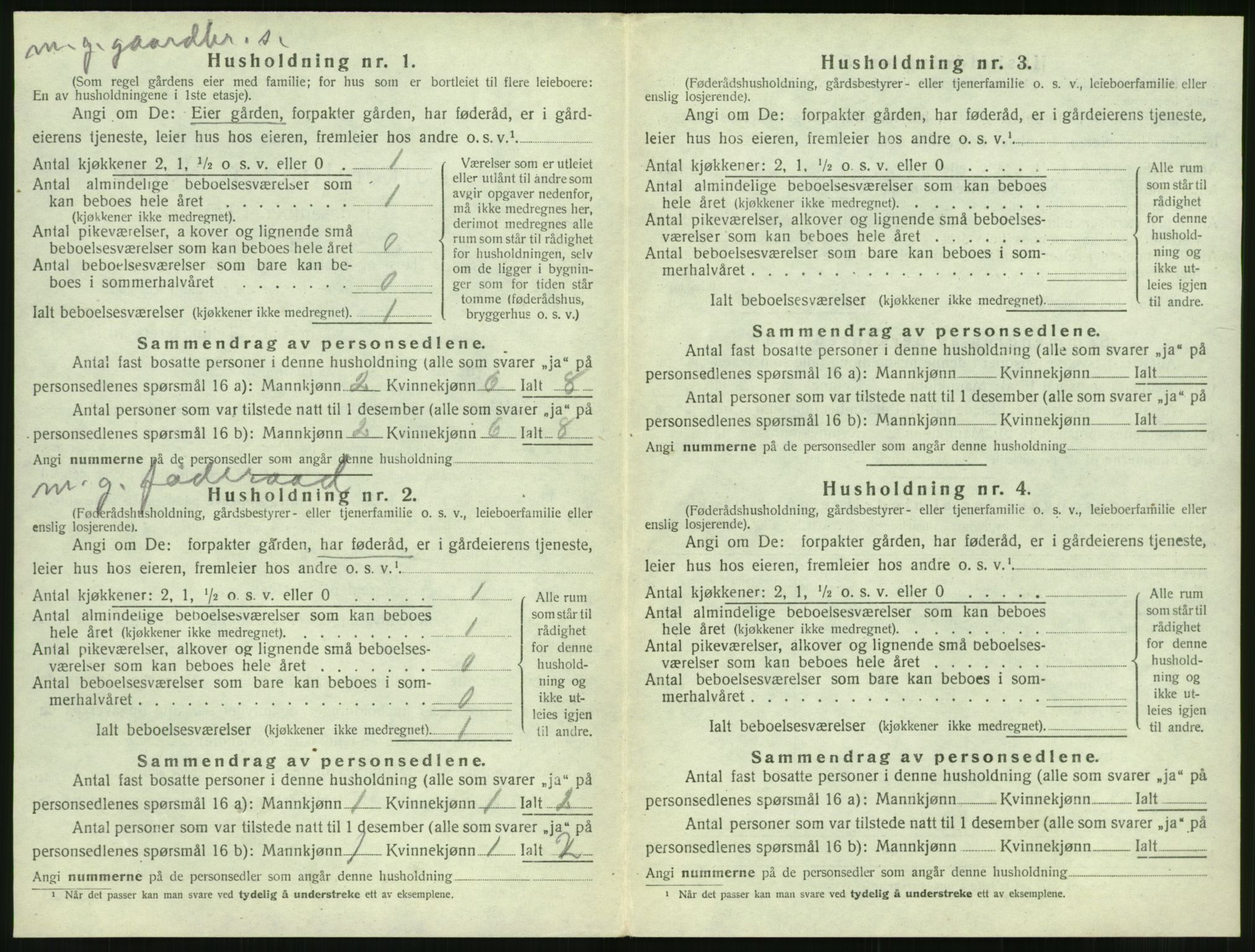 SAT, 1920 census for Vatne, 1920, p. 525