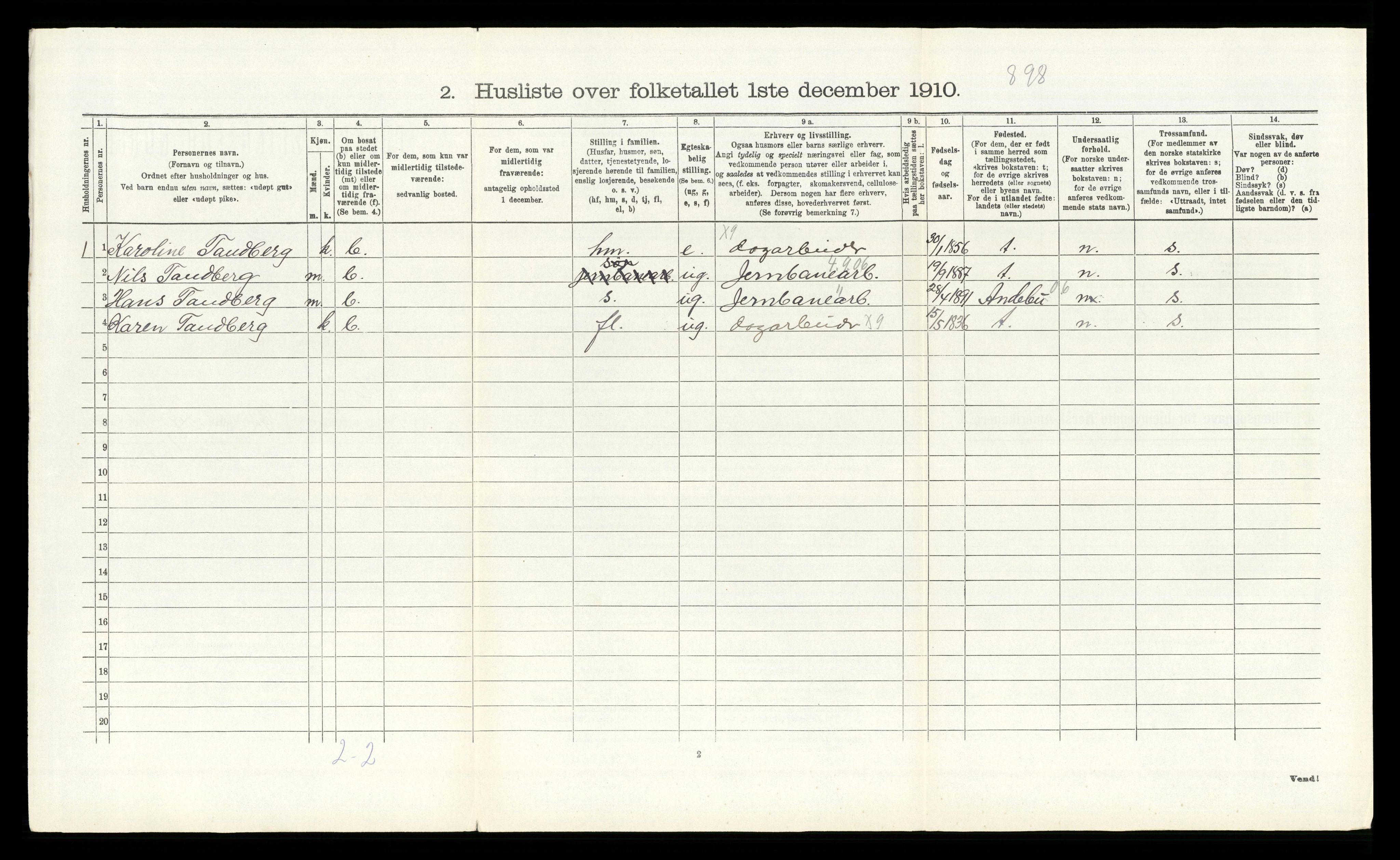 RA, 1910 census for Modum, 1910, p. 551