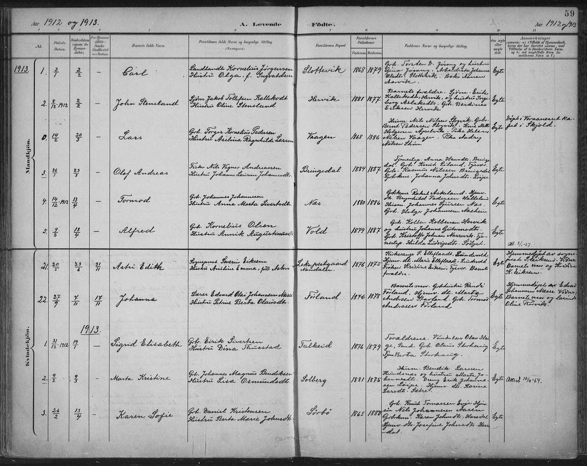 Tysvær sokneprestkontor, SAST/A -101864/H/Ha/Haa/L0008: Parish register (official) no. A 8, 1897-1918, p. 59