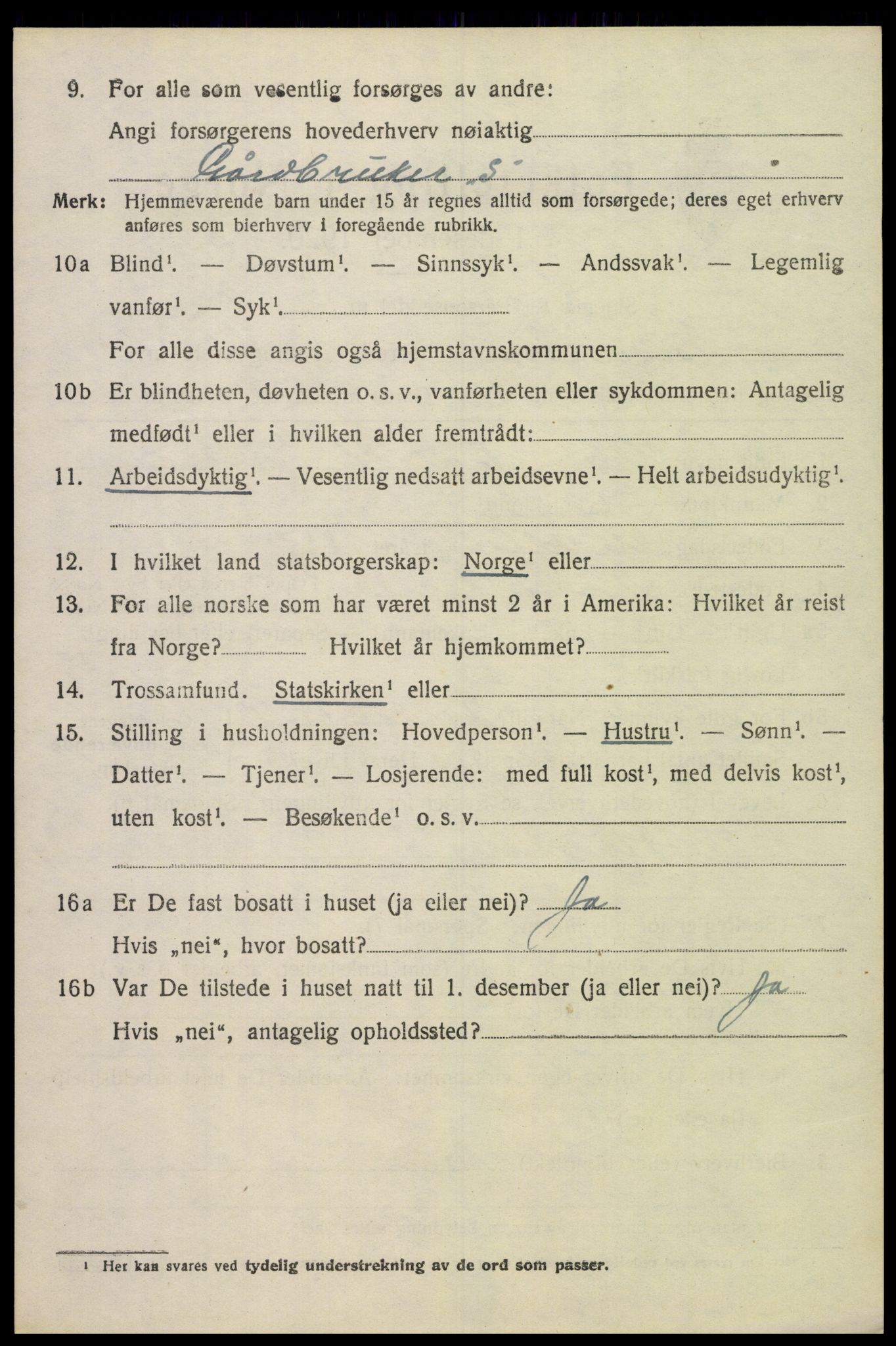 SAH, 1920 census for Nord-Fron, 1920, p. 9389