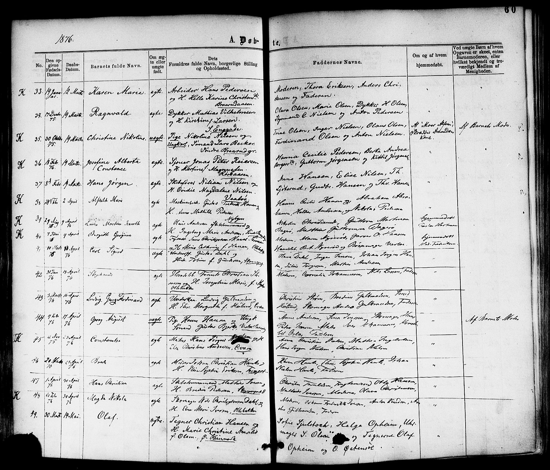 Horten kirkebøker, AV/SAKO-A-348/F/Fa/L0002: Parish register (official) no. 2, 1872-1877, p. 60