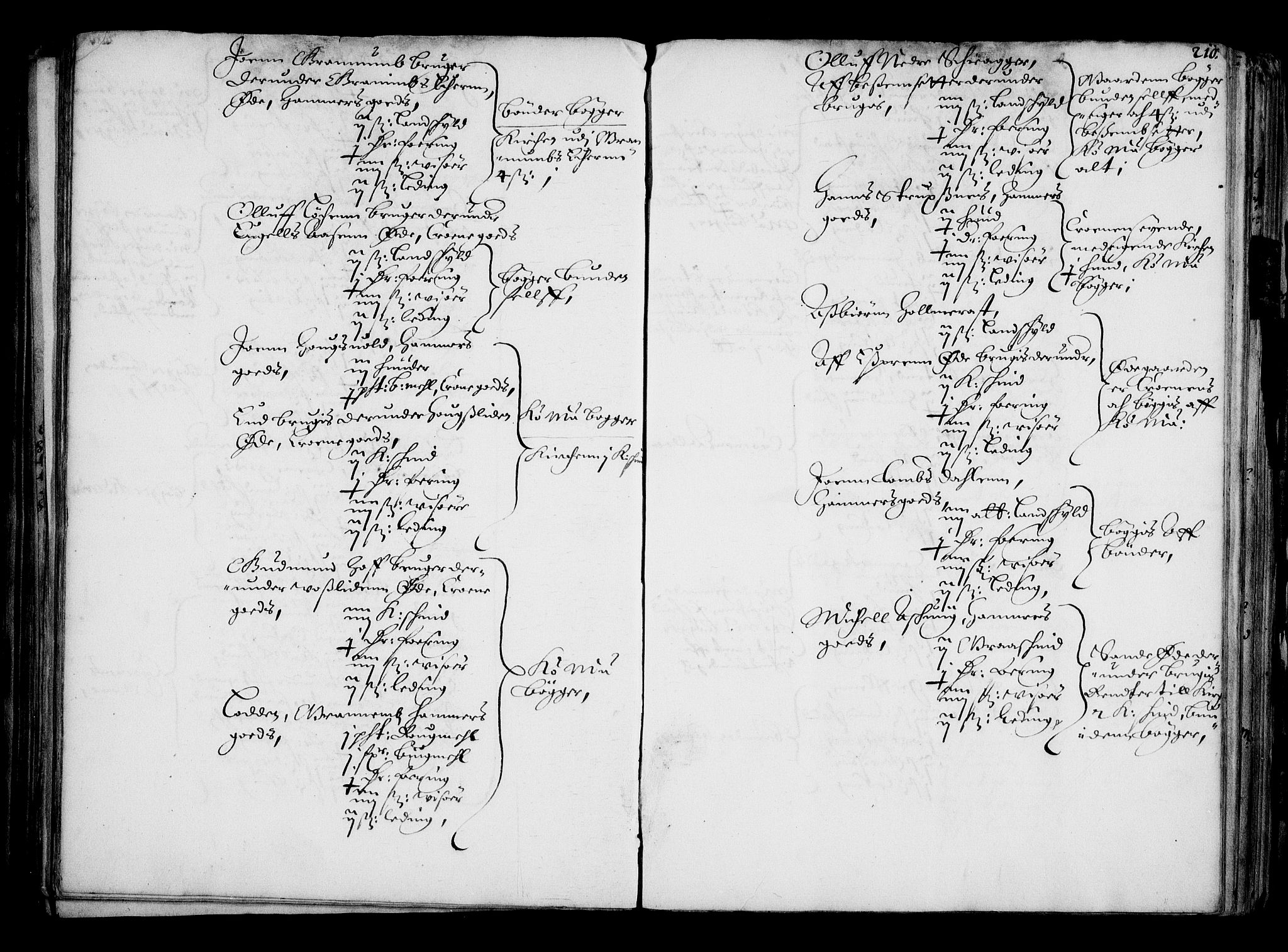 Rentekammeret inntil 1814, Realistisk ordnet avdeling, AV/RA-EA-4070/N/Na/L0001: [XI f]: Akershus stifts jordebok, 1652, p. 209b-210a