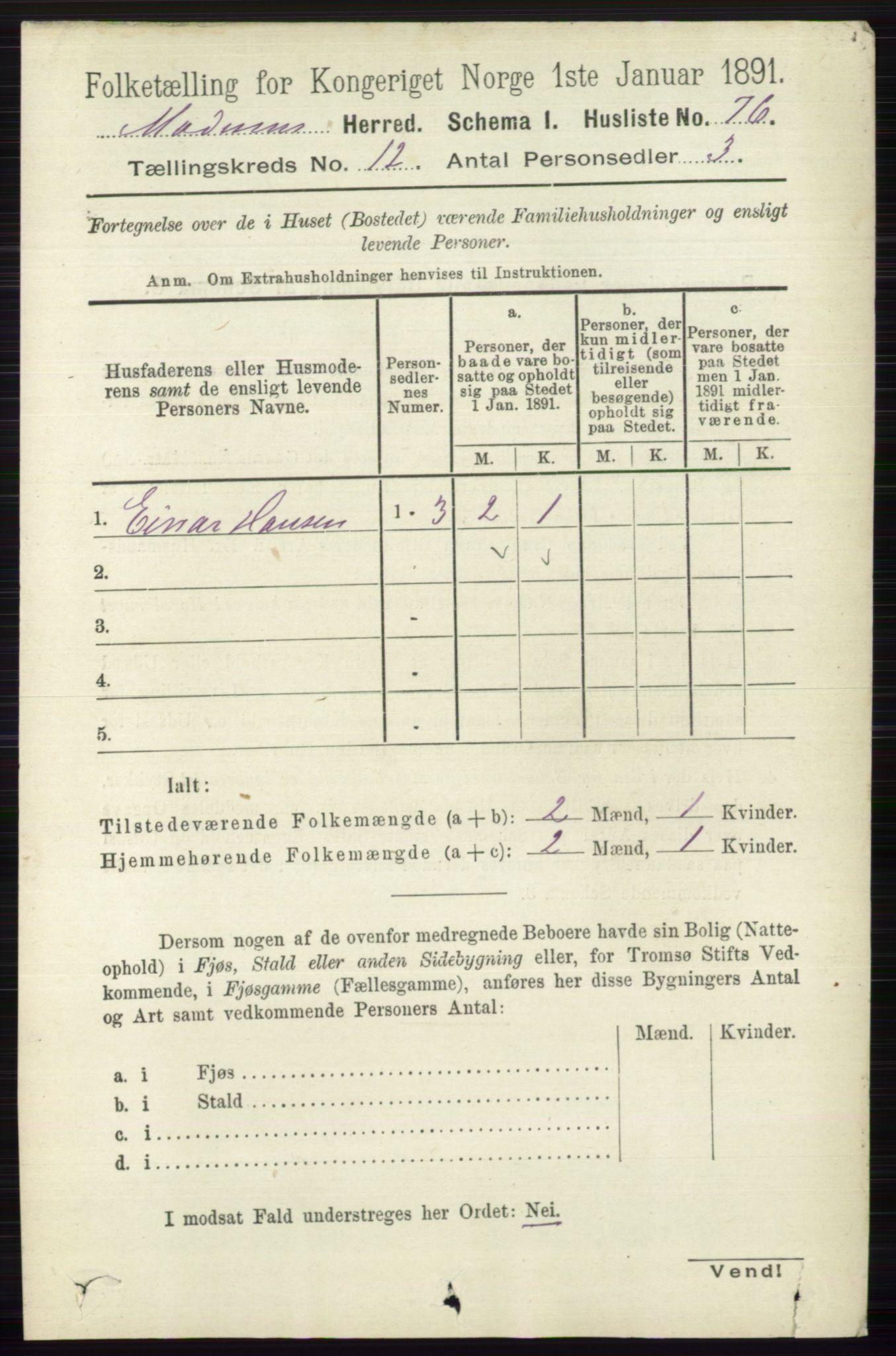 RA, 1891 census for 0623 Modum, 1891, p. 4451