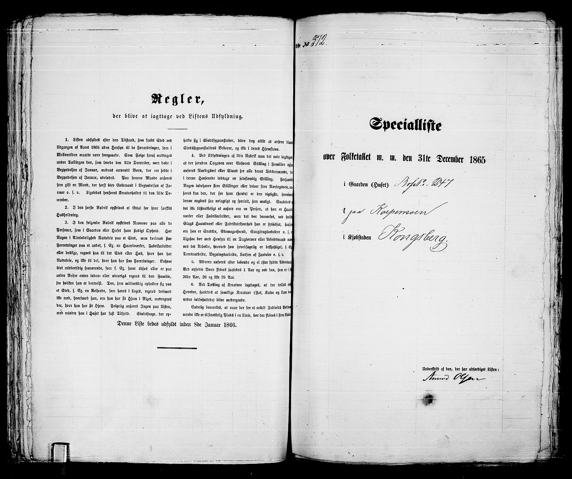 RA, 1865 census for Kongsberg/Kongsberg, 1865, p. 761