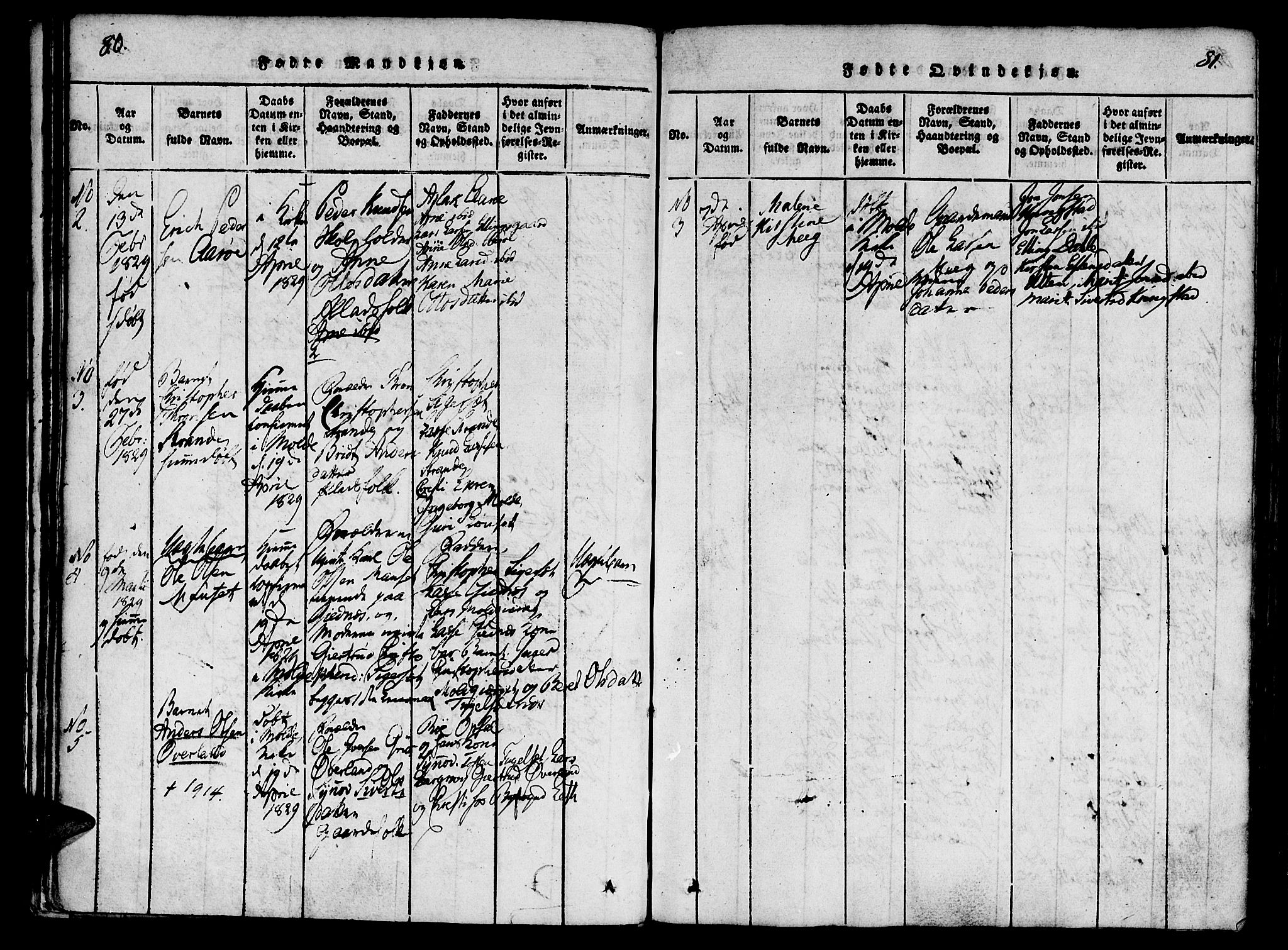 Ministerialprotokoller, klokkerbøker og fødselsregistre - Møre og Romsdal, SAT/A-1454/555/L0652: Parish register (official) no. 555A03, 1817-1843, p. 80-81
