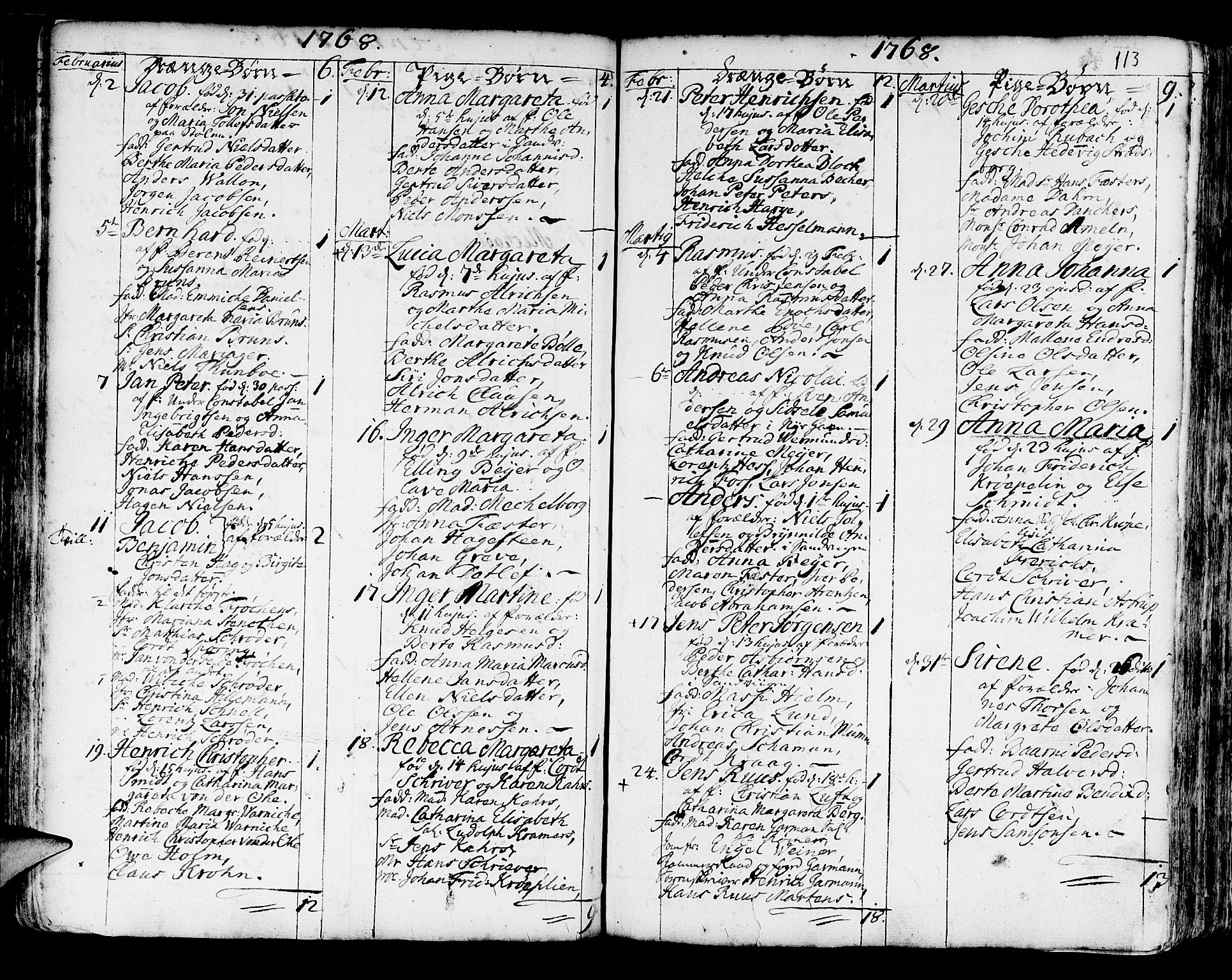 Korskirken sokneprestembete, AV/SAB-A-76101/H/Haa/L0005: Parish register (official) no. A 5, 1751-1789, p. 113