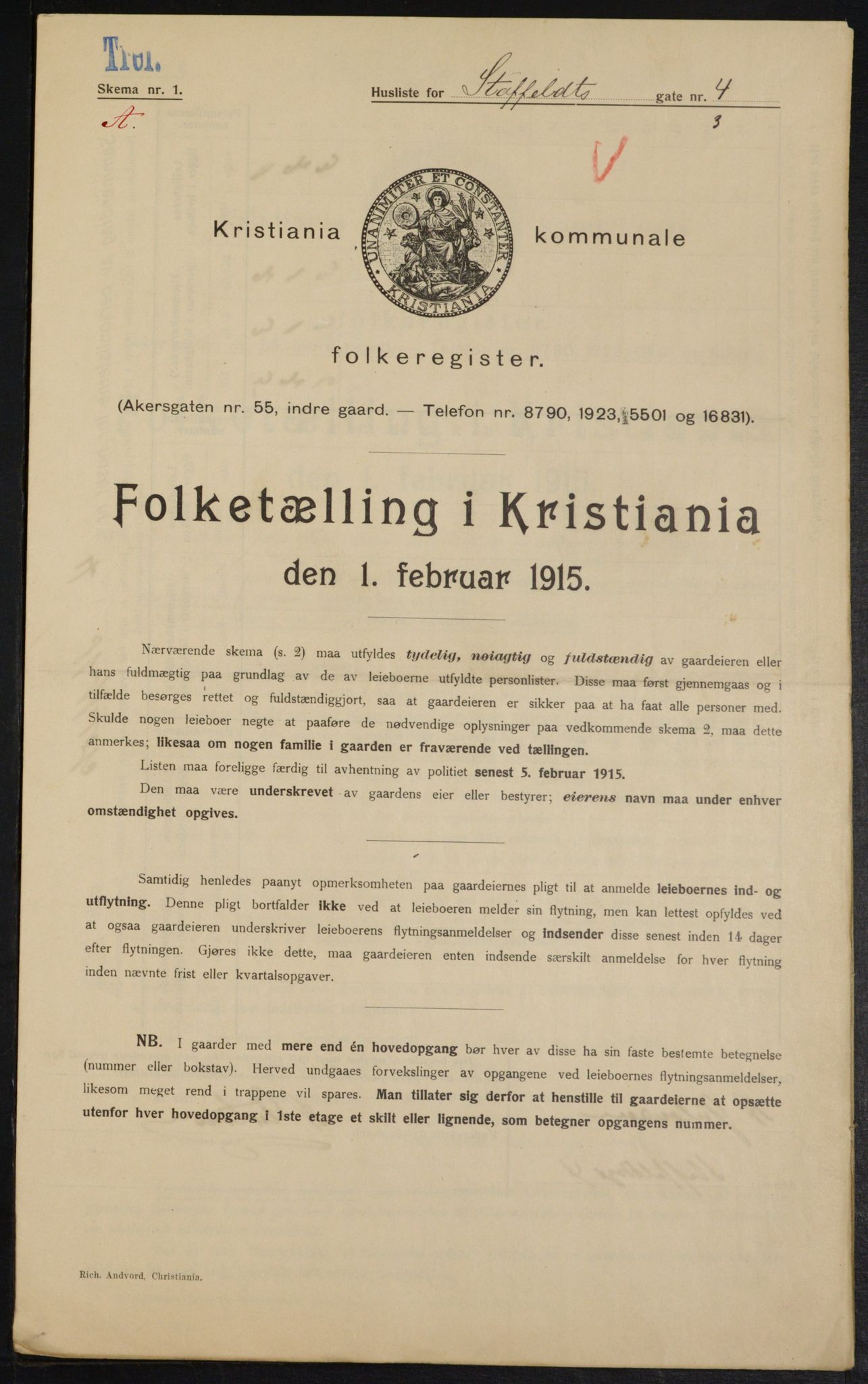 OBA, Municipal Census 1915 for Kristiania, 1915, p. 100559