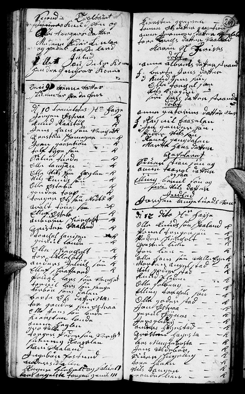 Holt sokneprestkontor, SAK/1111-0021/F/Fb/L0004: Parish register (copy) no. B 4, 1730-1746, p. 209