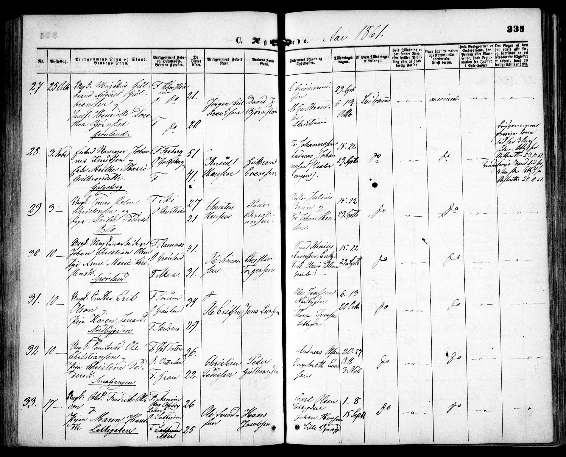 Grønland prestekontor Kirkebøker, SAO/A-10848/F/Fa/L0001: Parish register (official) no. 1, 1859-1861, p. 335