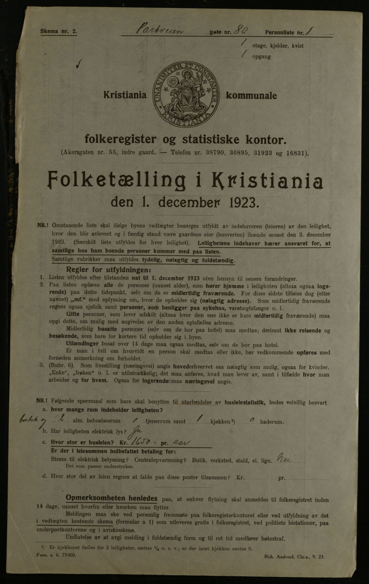 OBA, Municipal Census 1923 for Kristiania, 1923, p. 86579