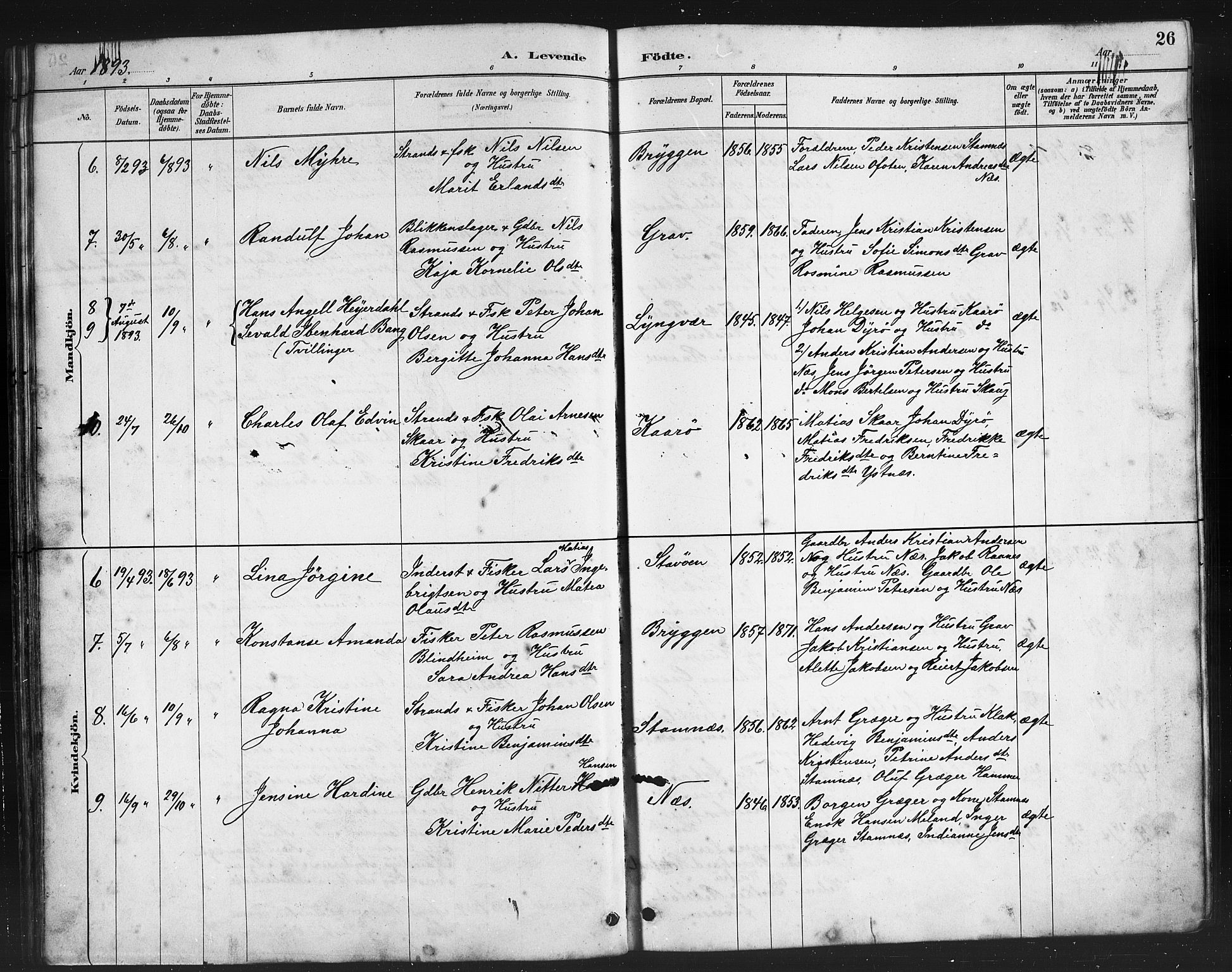 Ministerialprotokoller, klokkerbøker og fødselsregistre - Nordland, AV/SAT-A-1459/808/L0131: Parish register (copy) no. 808C02, 1879-1919, p. 26