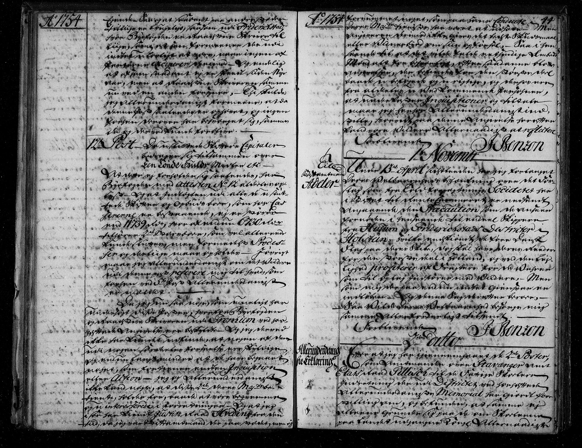 Stattholderembetet 1572-1771, AV/RA-EA-2870/Bf/L0002: Stattholderprotokoll (allmenn kopibok), 1753-1758, p. 43b-44a