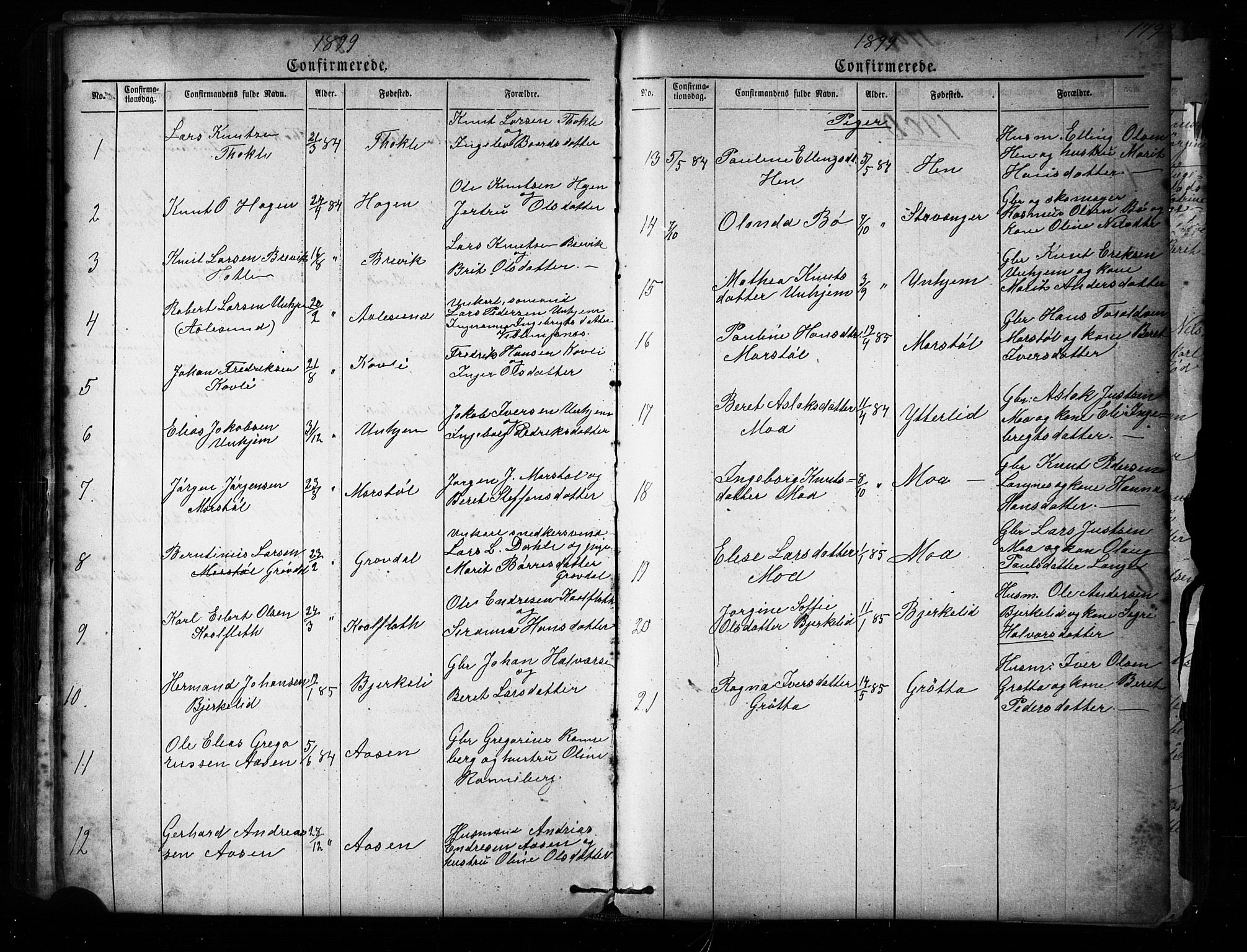 Ministerialprotokoller, klokkerbøker og fødselsregistre - Møre og Romsdal, SAT/A-1454/545/L0588: Parish register (copy) no. 545C02, 1867-1902, p. 179