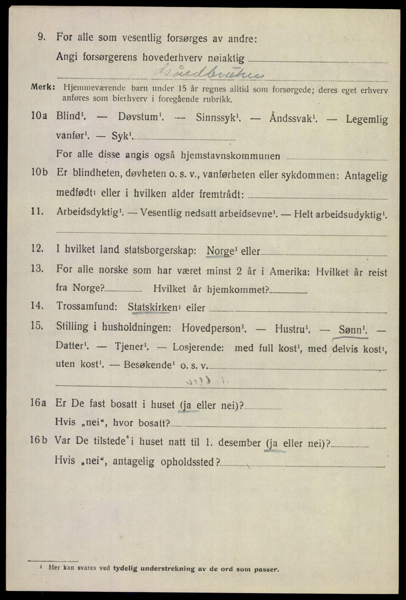 SAKO, 1920 census for Stokke, 1920, p. 9327