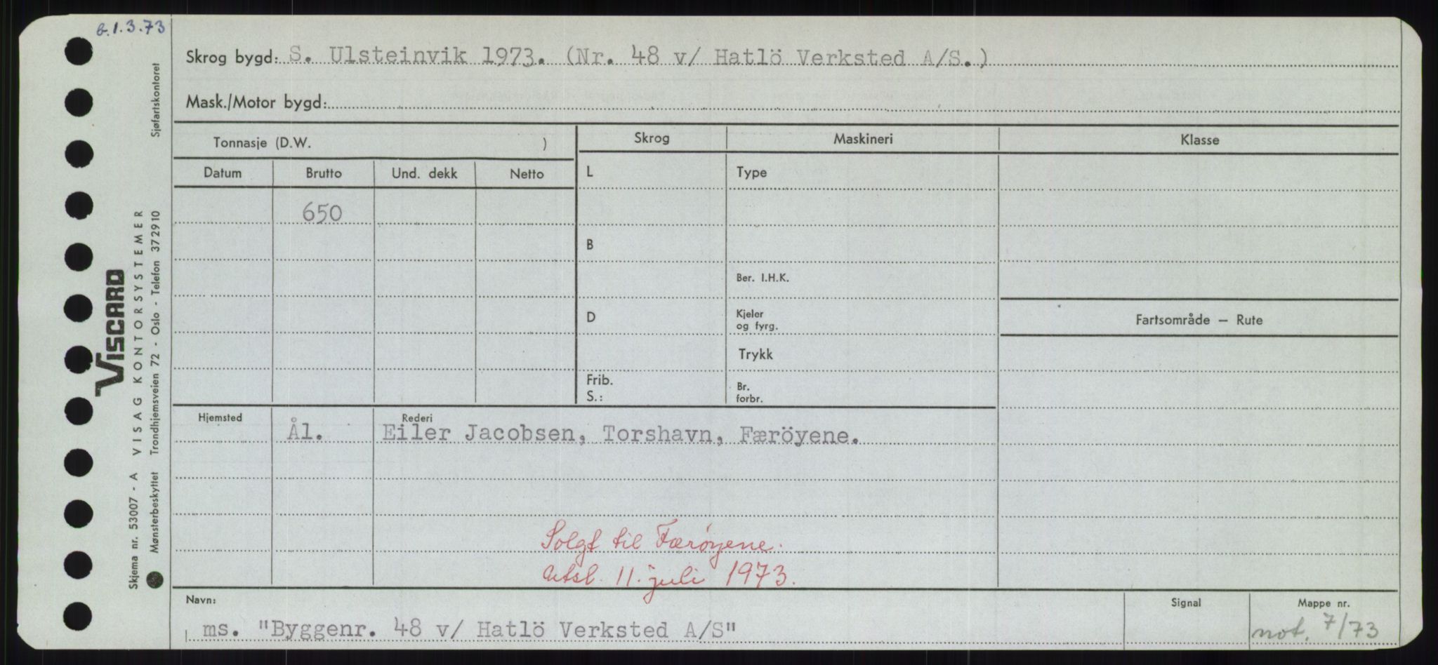 Sjøfartsdirektoratet med forløpere, Skipsmålingen, RA/S-1627/H/Hd/L0006: Fartøy, Byg-Båt, p. 331