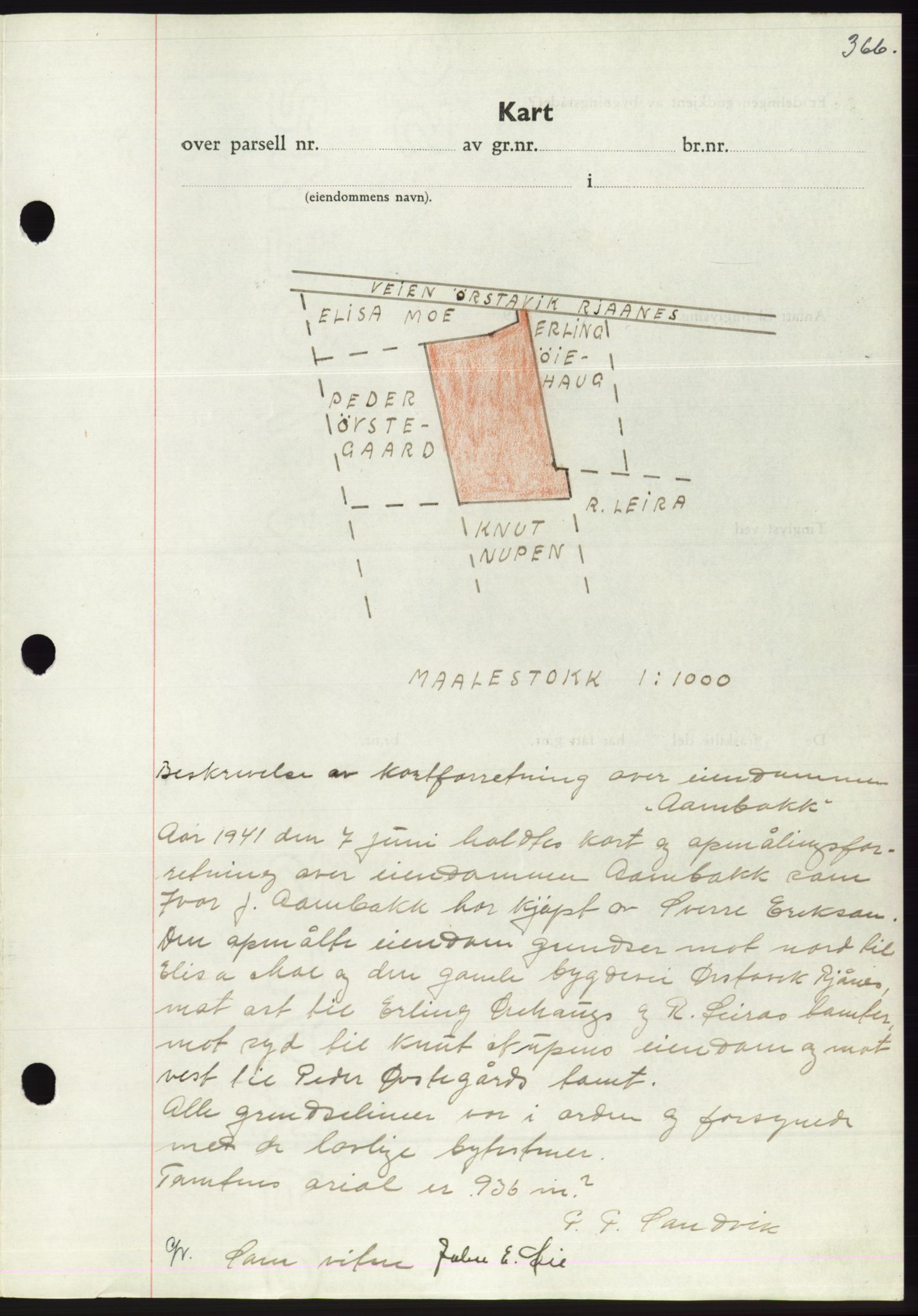 Søre Sunnmøre sorenskriveri, AV/SAT-A-4122/1/2/2C/L0071: Mortgage book no. 65, 1941-1941, Diary no: : 816/1941