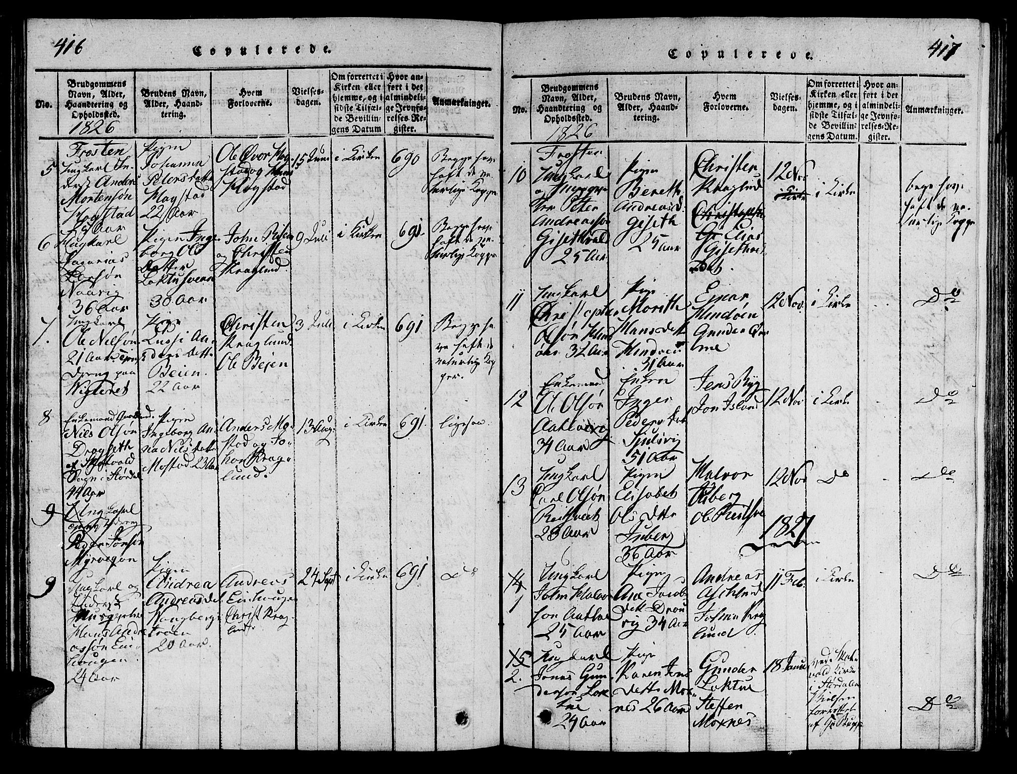 Ministerialprotokoller, klokkerbøker og fødselsregistre - Nord-Trøndelag, SAT/A-1458/713/L0112: Parish register (official) no. 713A04 /1, 1817-1827, p. 416-417