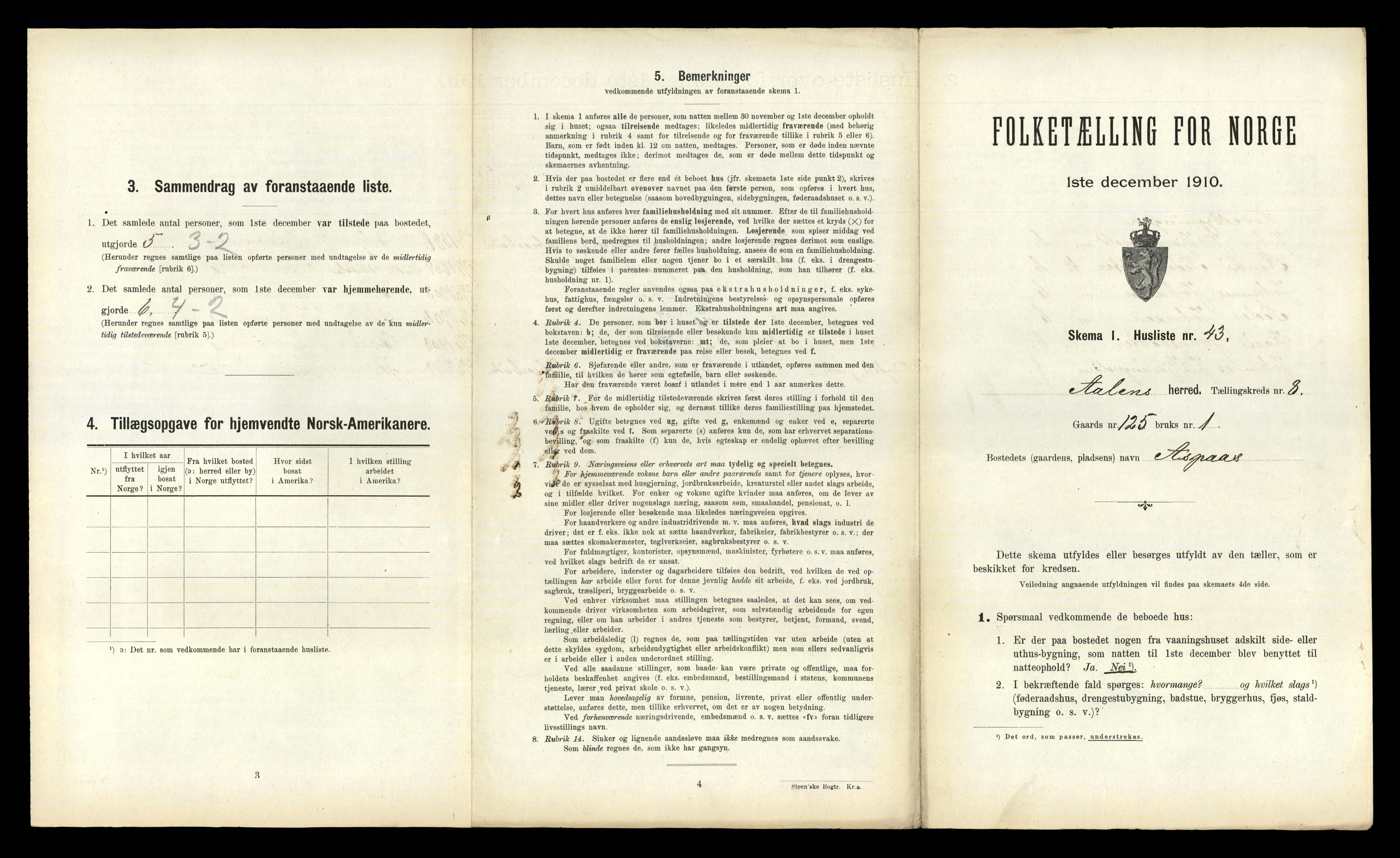 RA, 1910 census for Ålen, 1910, p. 713