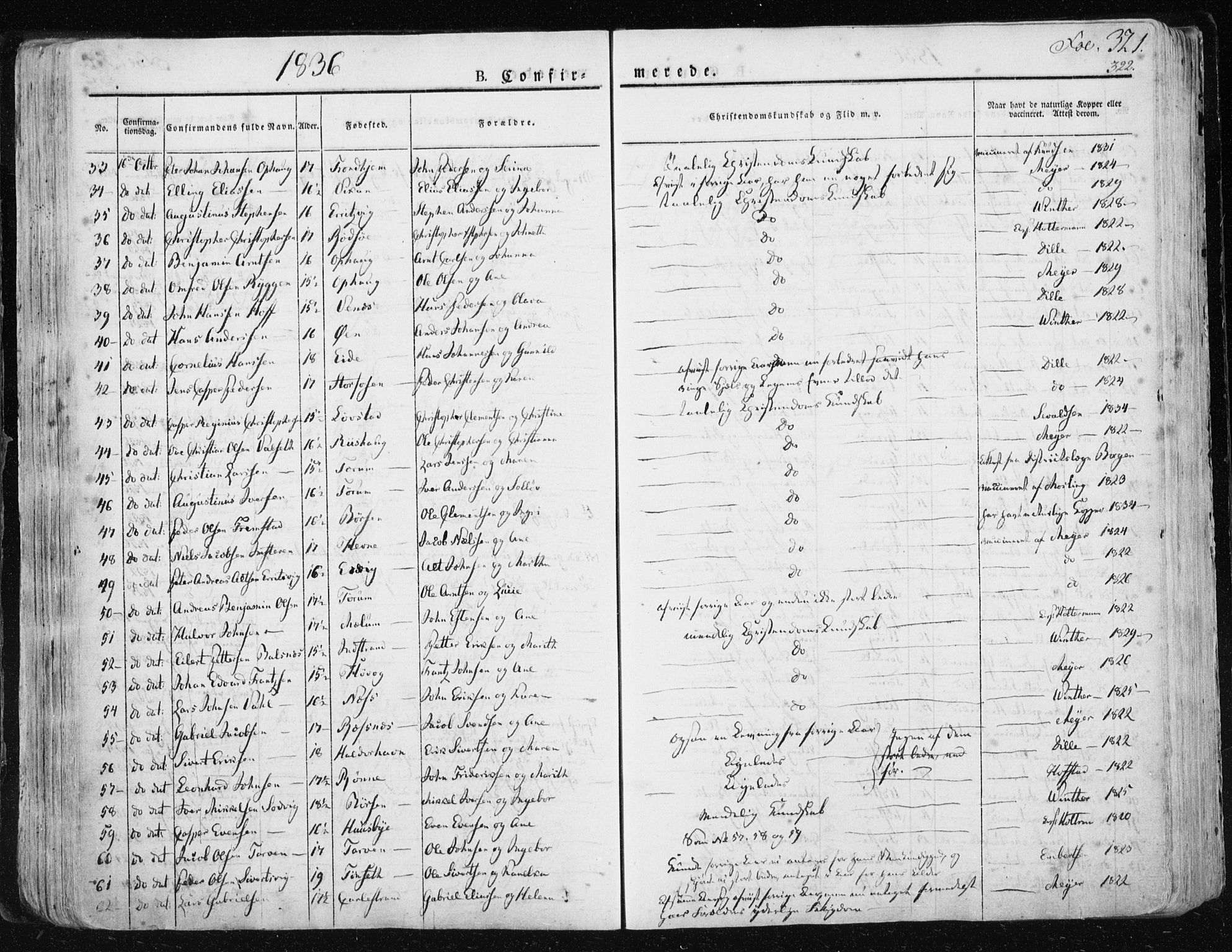 Ministerialprotokoller, klokkerbøker og fødselsregistre - Sør-Trøndelag, AV/SAT-A-1456/659/L0735: Parish register (official) no. 659A05, 1826-1841, p. 321