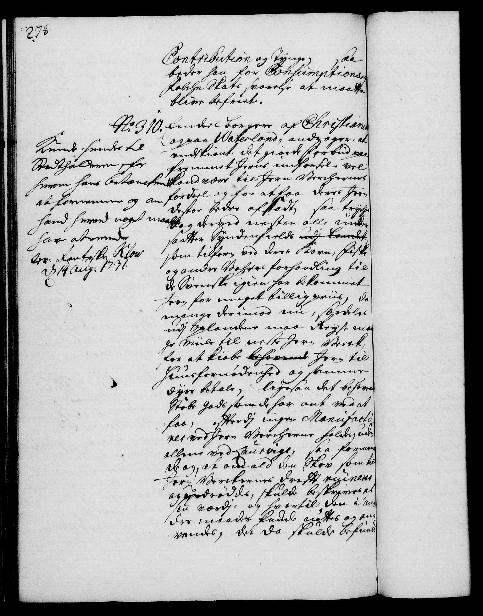 Rentekammeret, Kammerkanselliet, AV/RA-EA-3111/G/Gh/Gha/L0013: Norsk ekstraktmemorialprotokoll (merket RK 53.58), 1731, p. 278