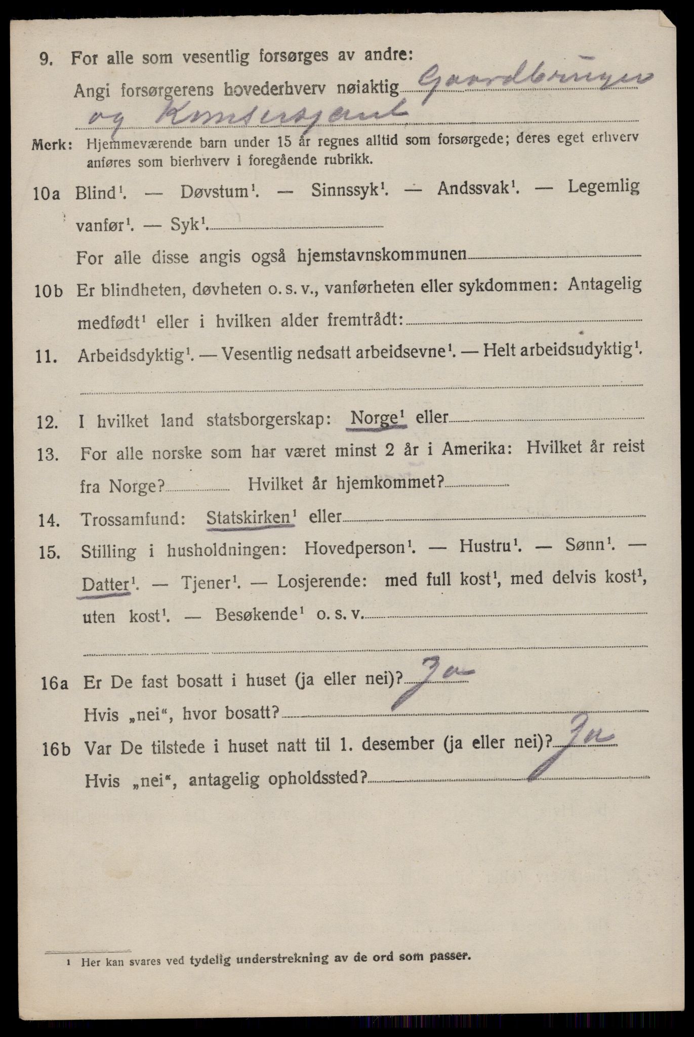 SAST, 1920 census for Varhaug, 1920, p. 1998