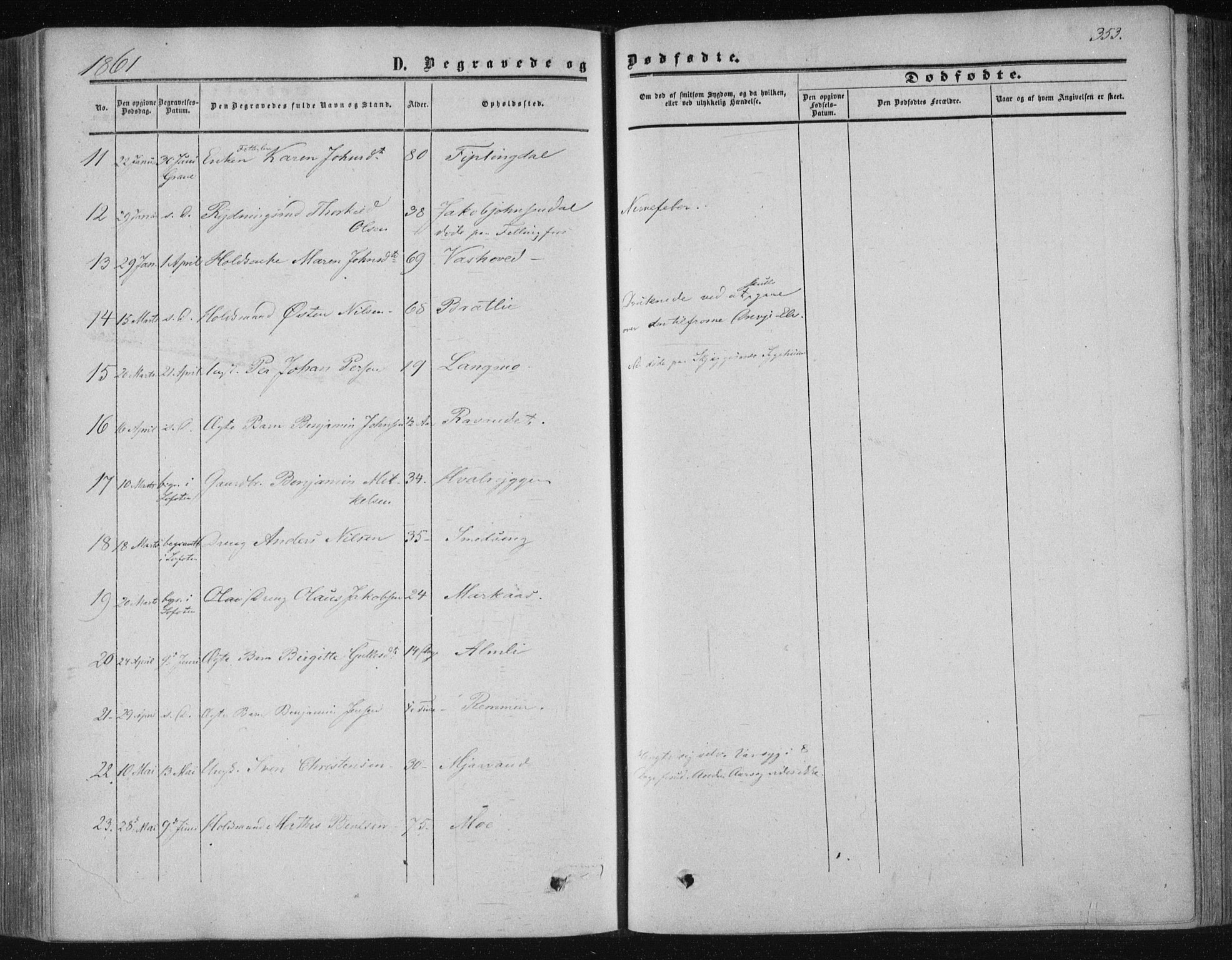 Ministerialprotokoller, klokkerbøker og fødselsregistre - Nordland, AV/SAT-A-1459/820/L0293: Parish register (official) no. 820A14, 1855-1865, p. 353