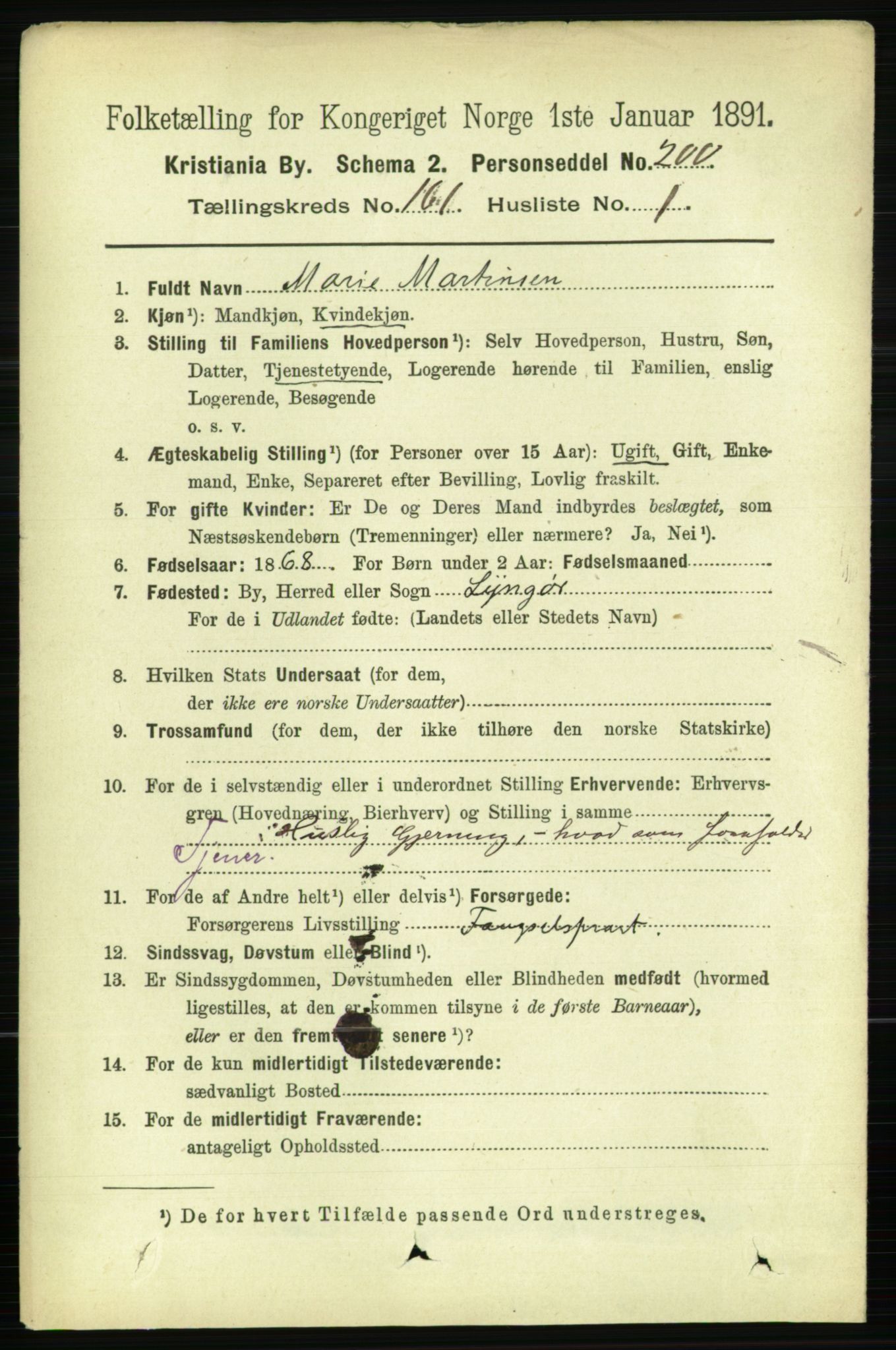 RA, 1891 census for 0301 Kristiania, 1891, p. 91618