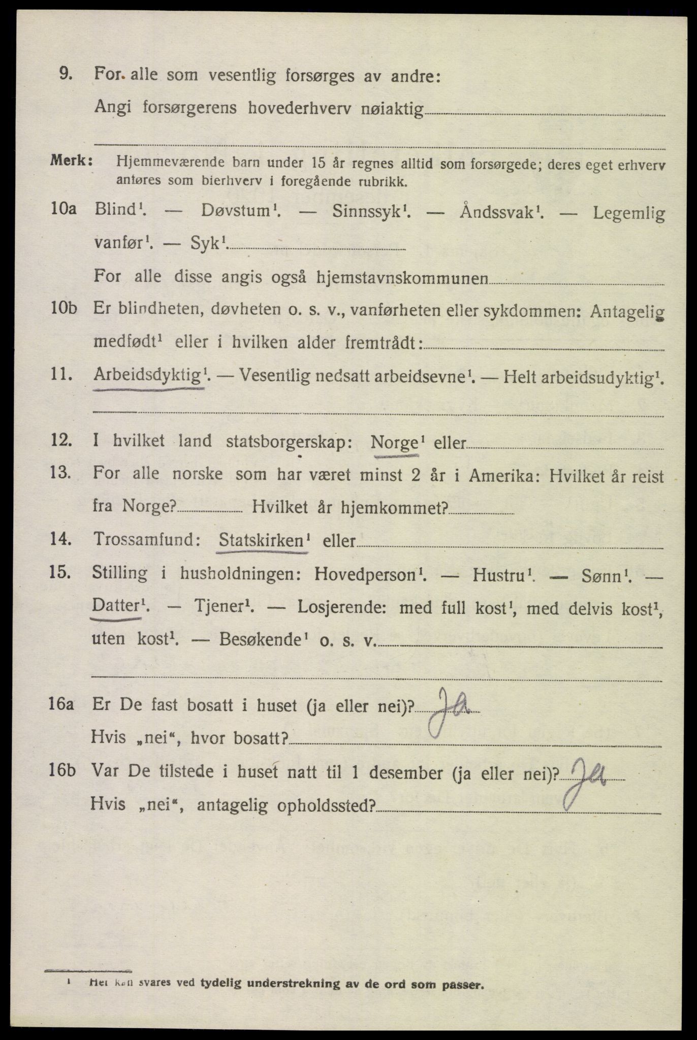 SAK, 1920 census for Spangereid, 1920, p. 2230
